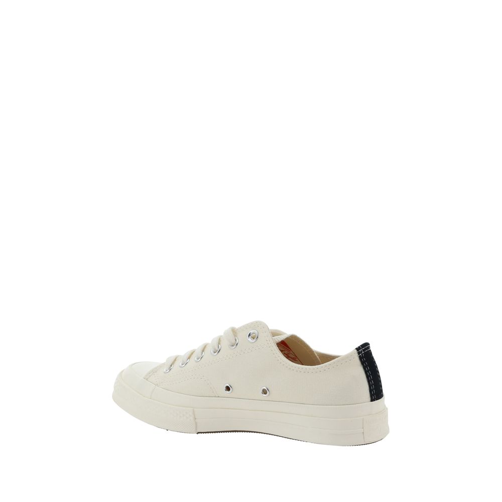 White Rubber Low Top Sneakers