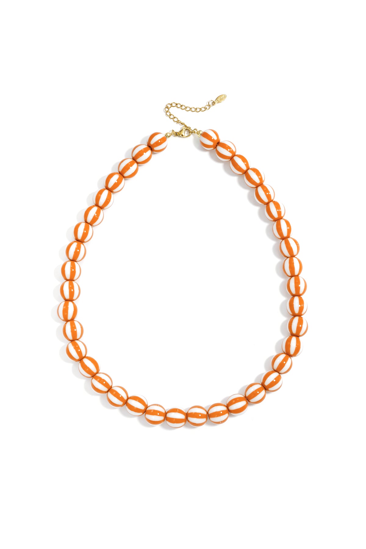 Bead necklace with striped beads