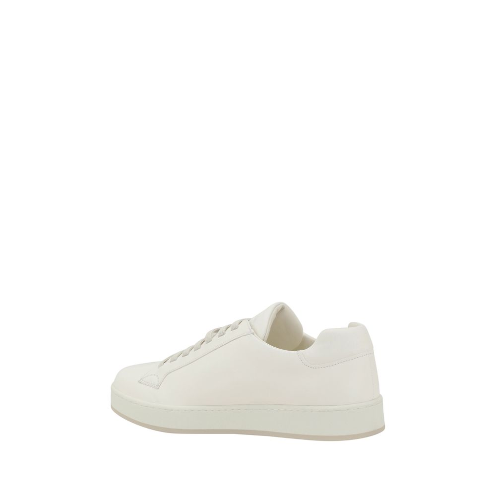 White Rubber Low Top Sneakers