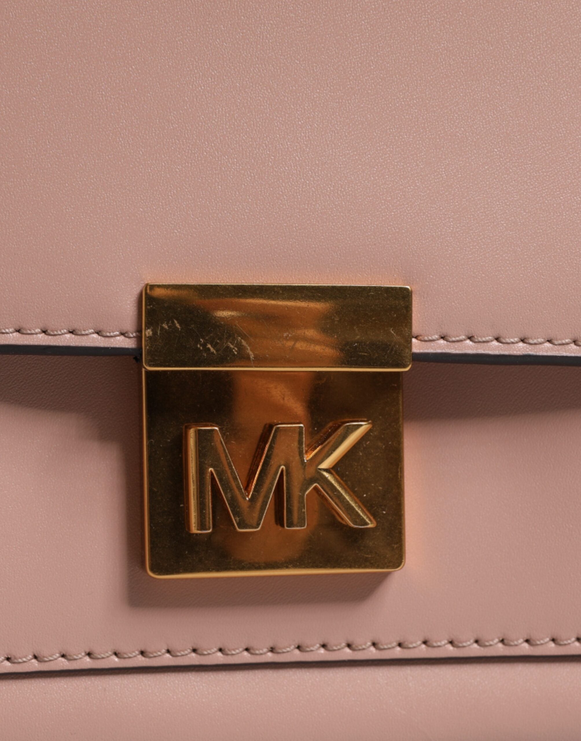 Růžová kožená crossbody kabelka MINDY s logem