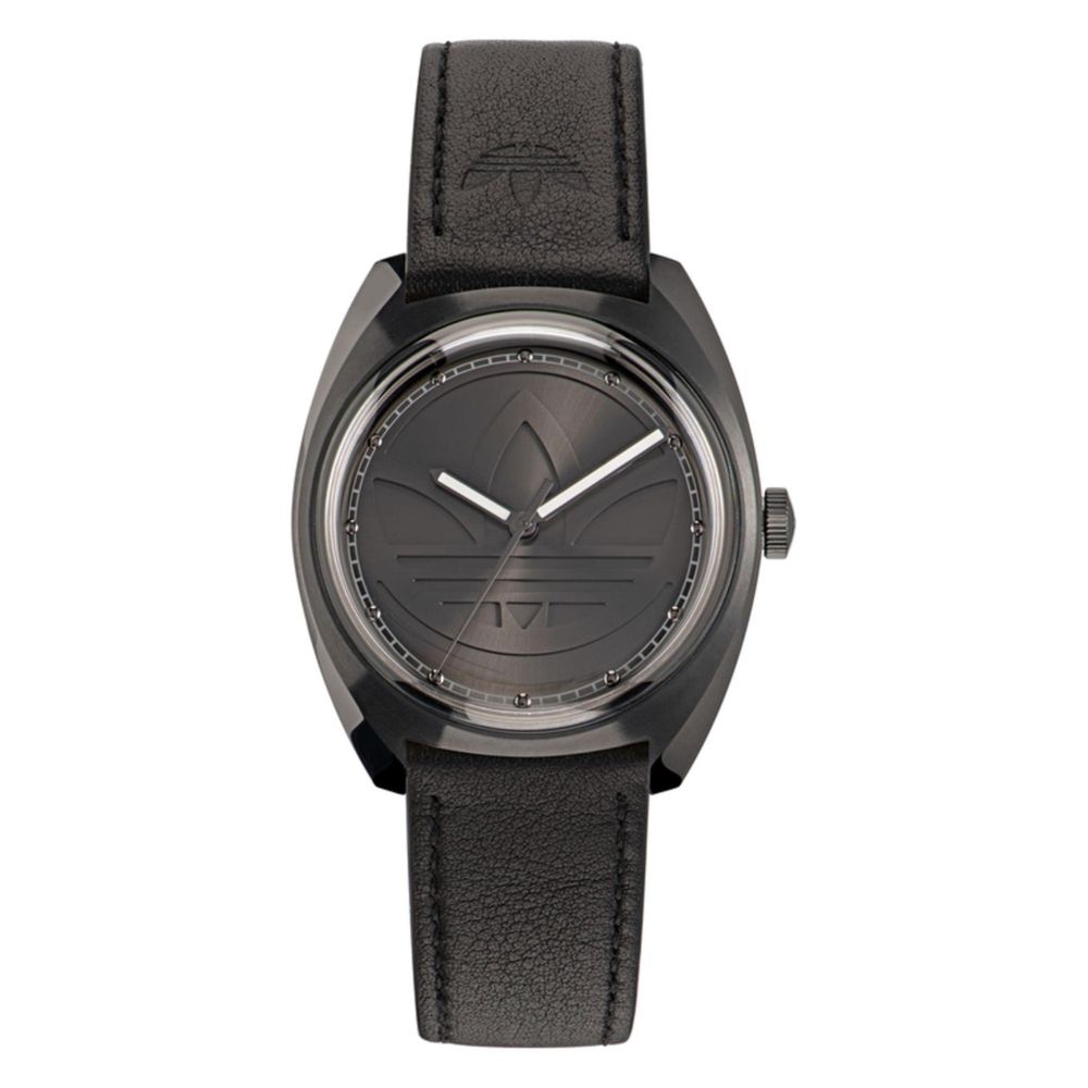 Black Leather Dress Watch