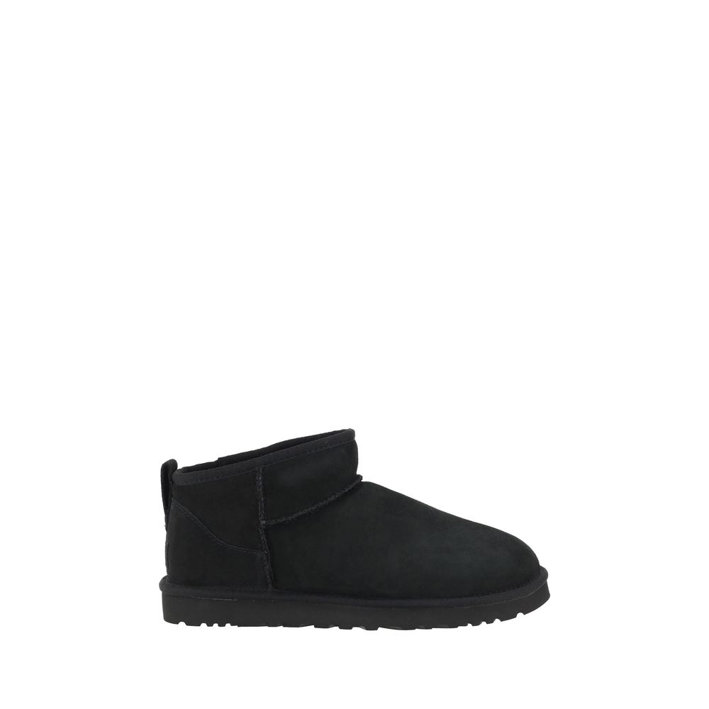 Black Goatskin Ankle Boots