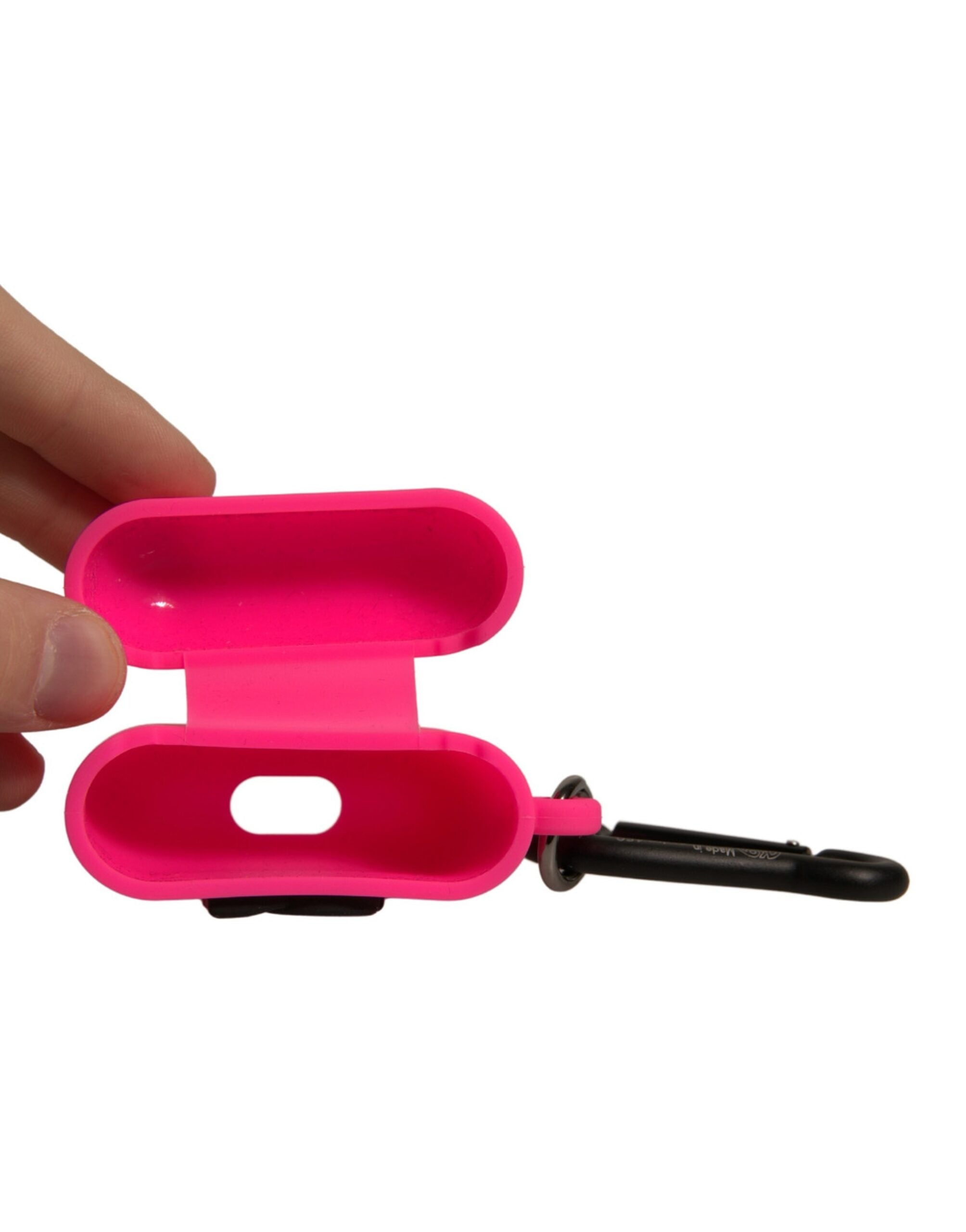 Růžový silikonový kaučukový obal s reliéfním logem pro Airpods