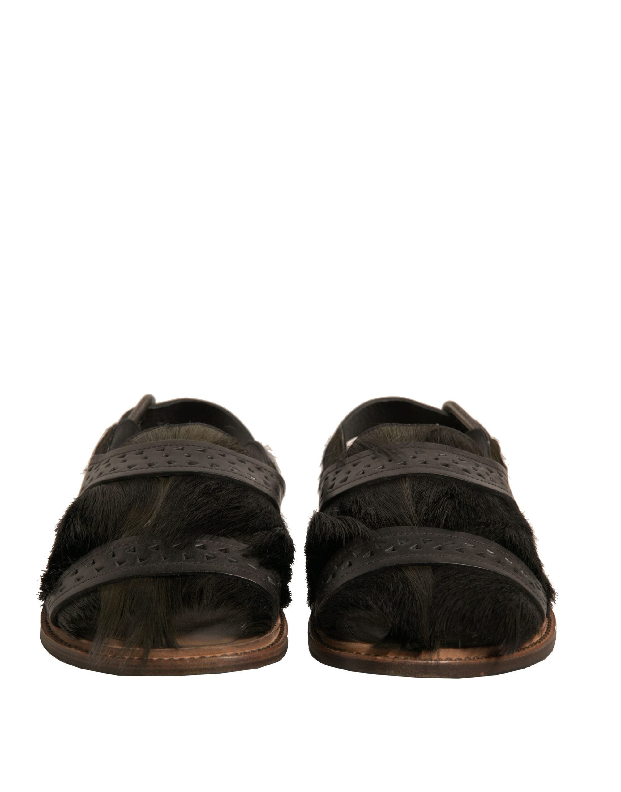 Kožené sandály s balerínkami Green Gazelle Hair