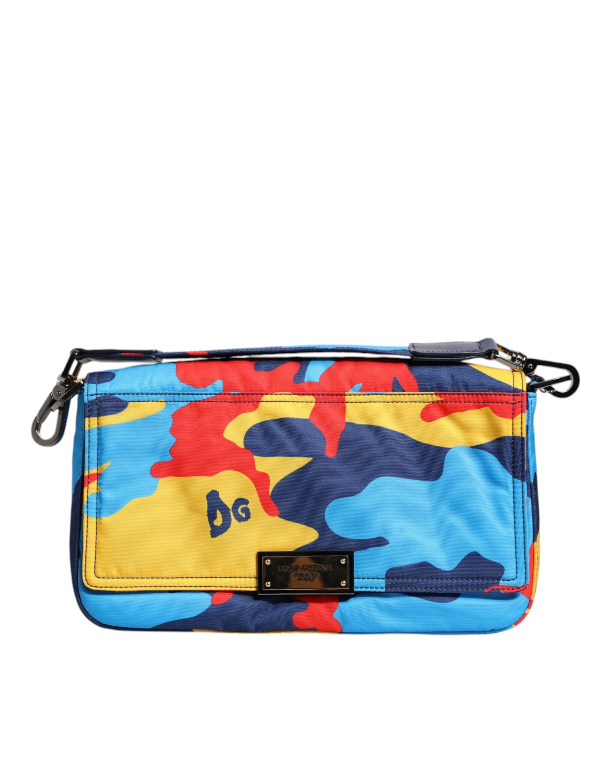 Vícebarevná maskáčová nylonová crossbody kabelka