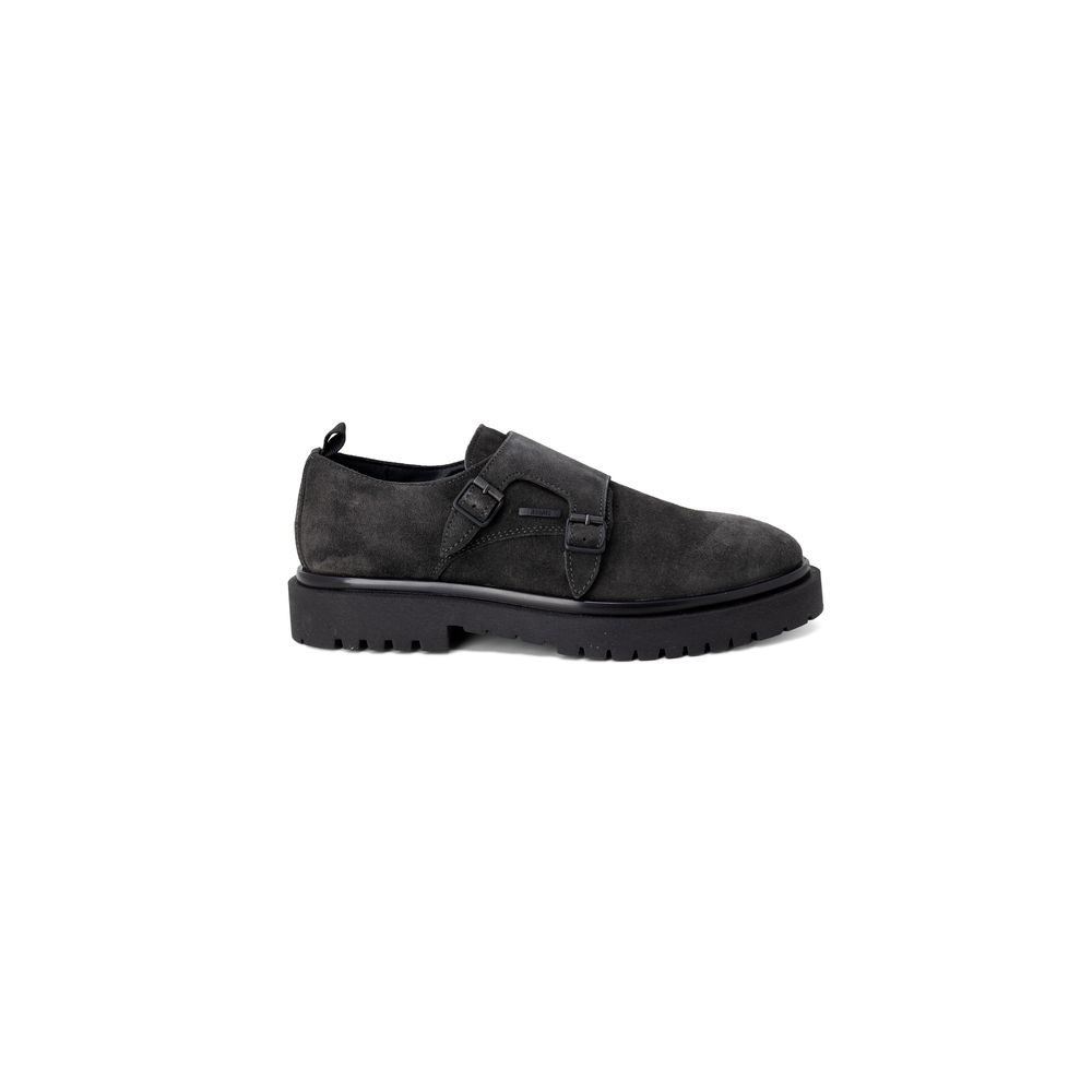 Black Leather Flat Boots
