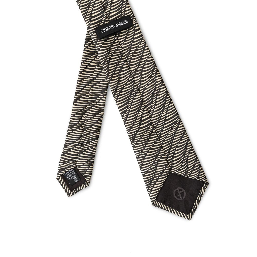 Black And White Silk Tie
