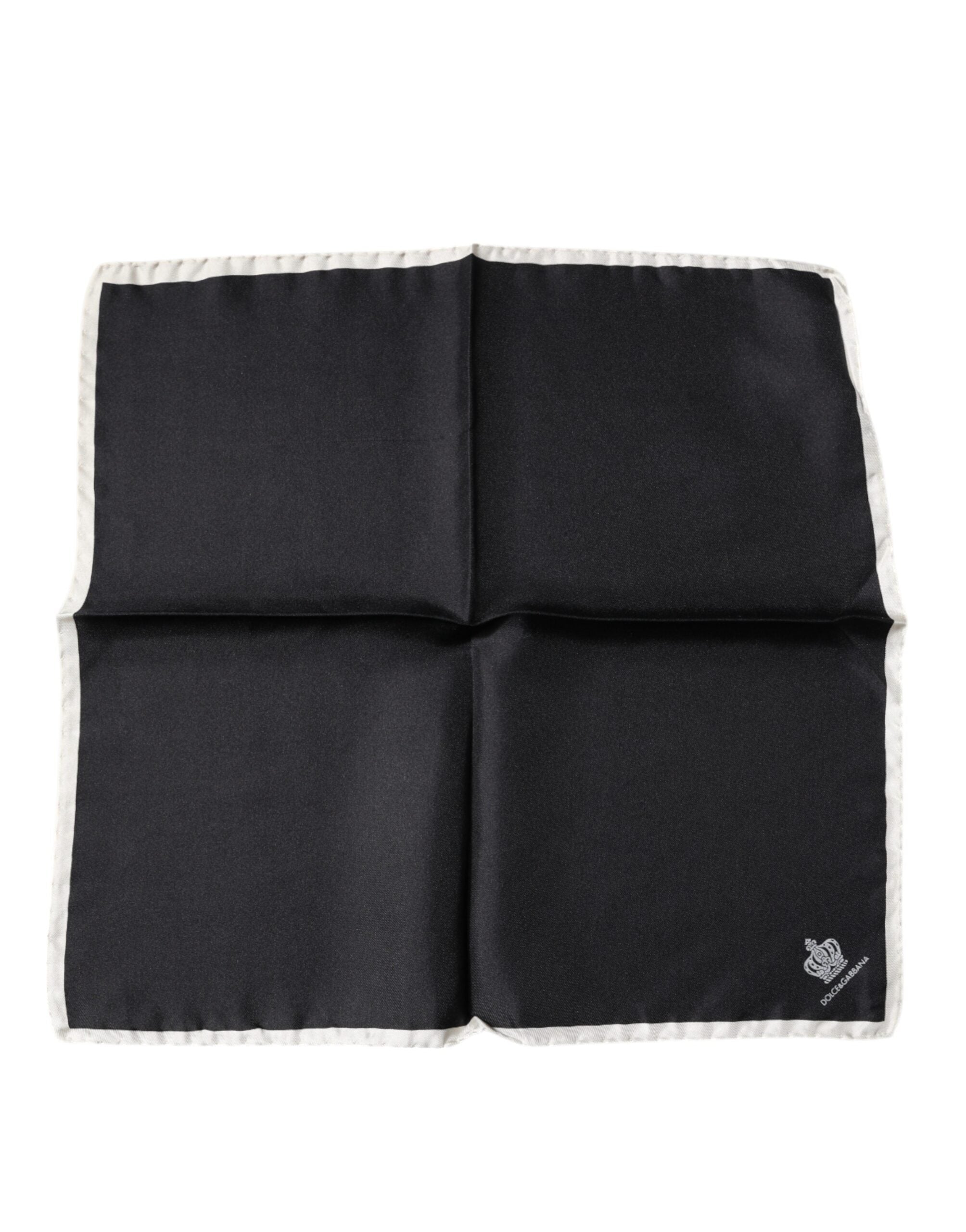 Black Crown Logo Square Handkerchief Scarf