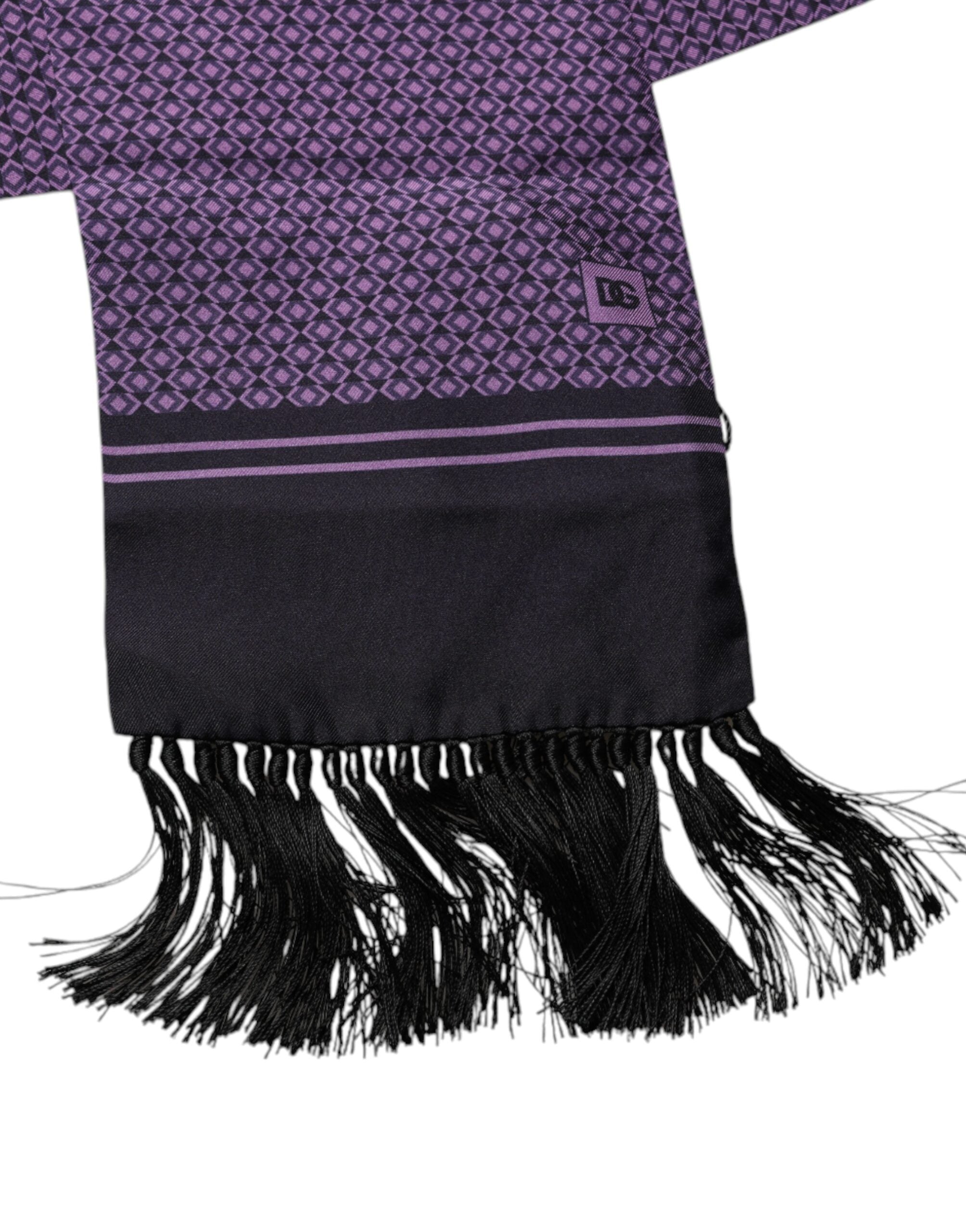 Purple Fantasy Silk Fringes Neck Wrap Scarf