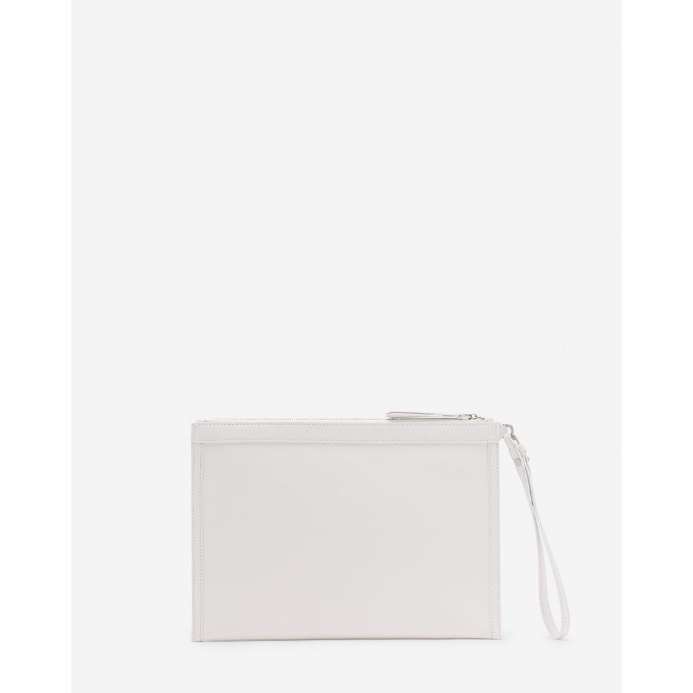 White Leather Men Pouch Wallet