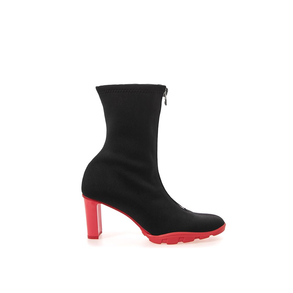 Black Neoprene Ankle Boots