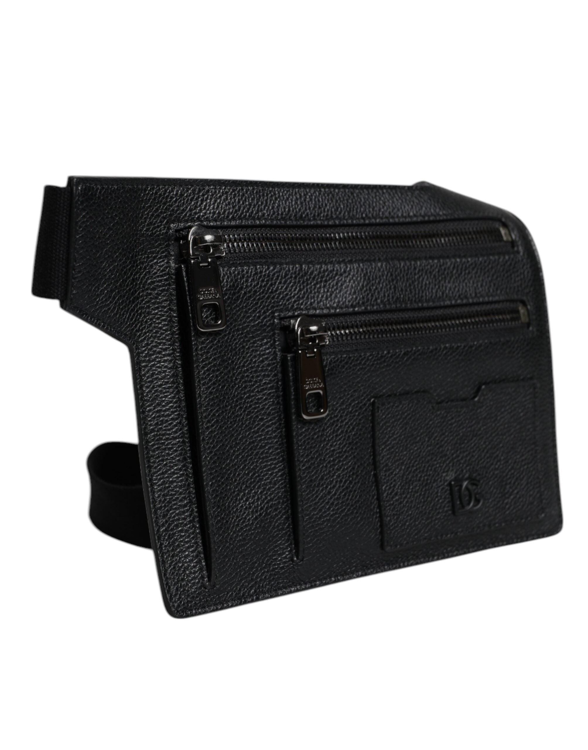 Černá kožená kabelka přes rameno z telecí kůže