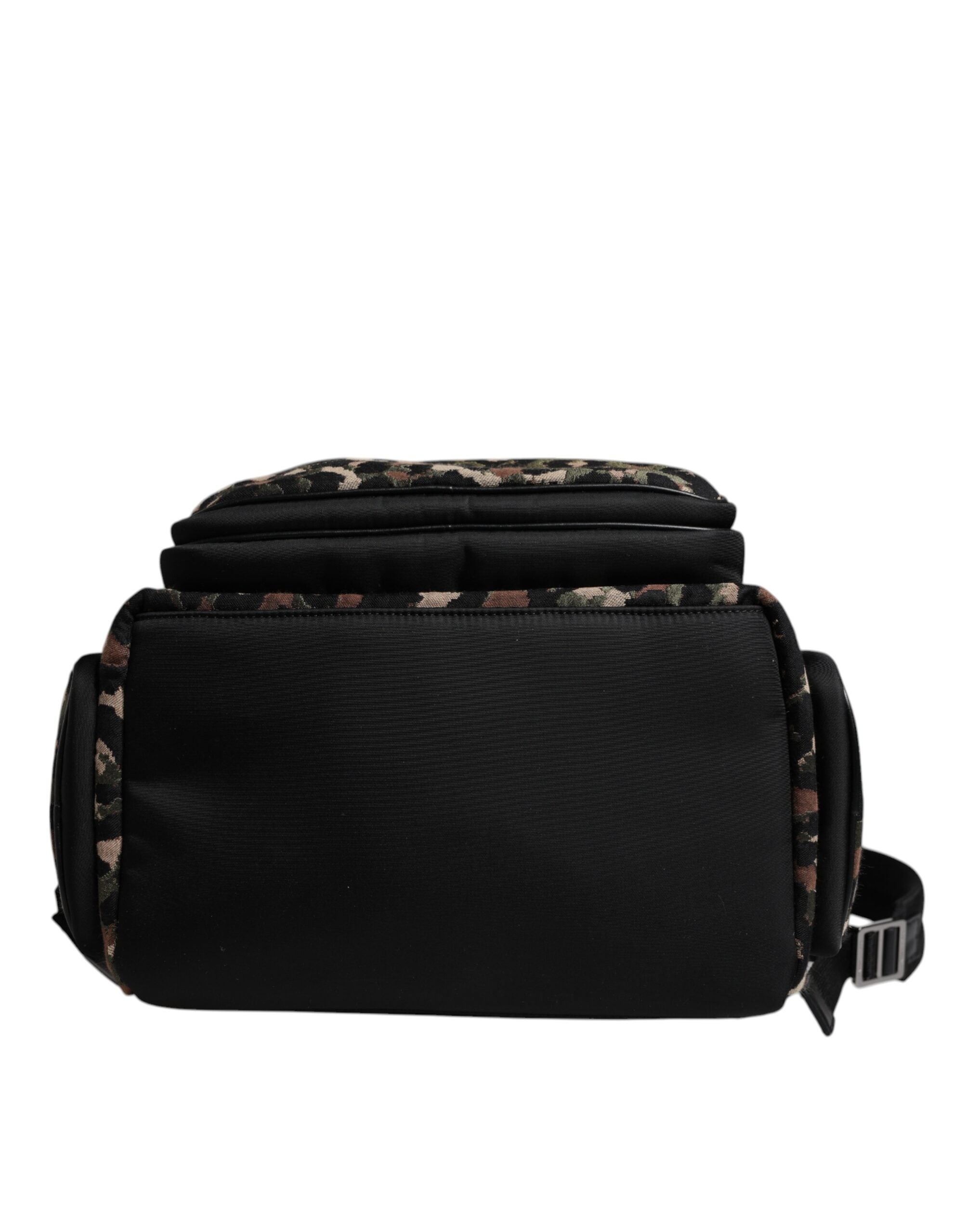 Multicolor Leopard Print DG Logo Plaque Men Backpack Bag