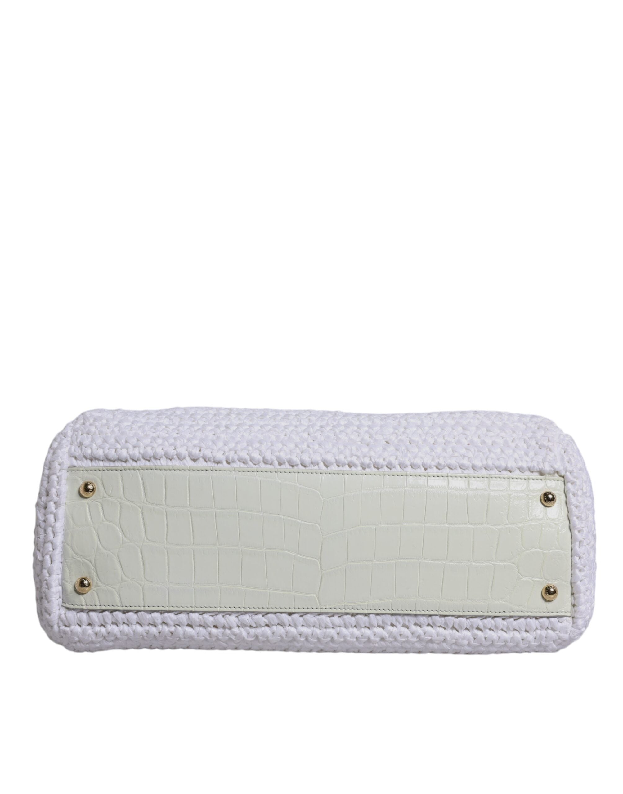 Bílá kožená crossbody kabelka Rafia s horním uchem