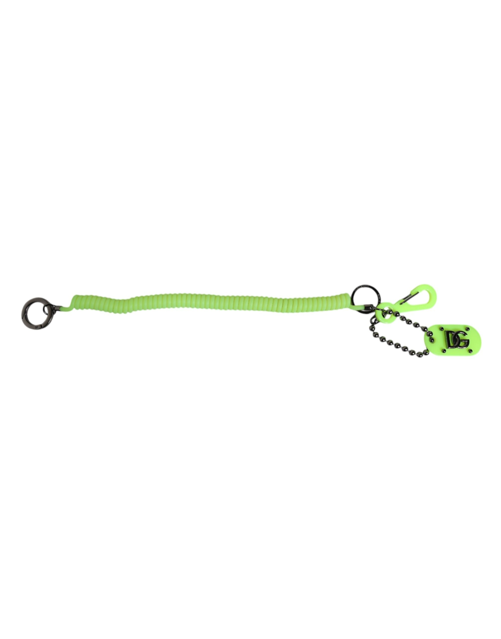 Green Springy Key Holder DG Logo Men's Keychain Keyring