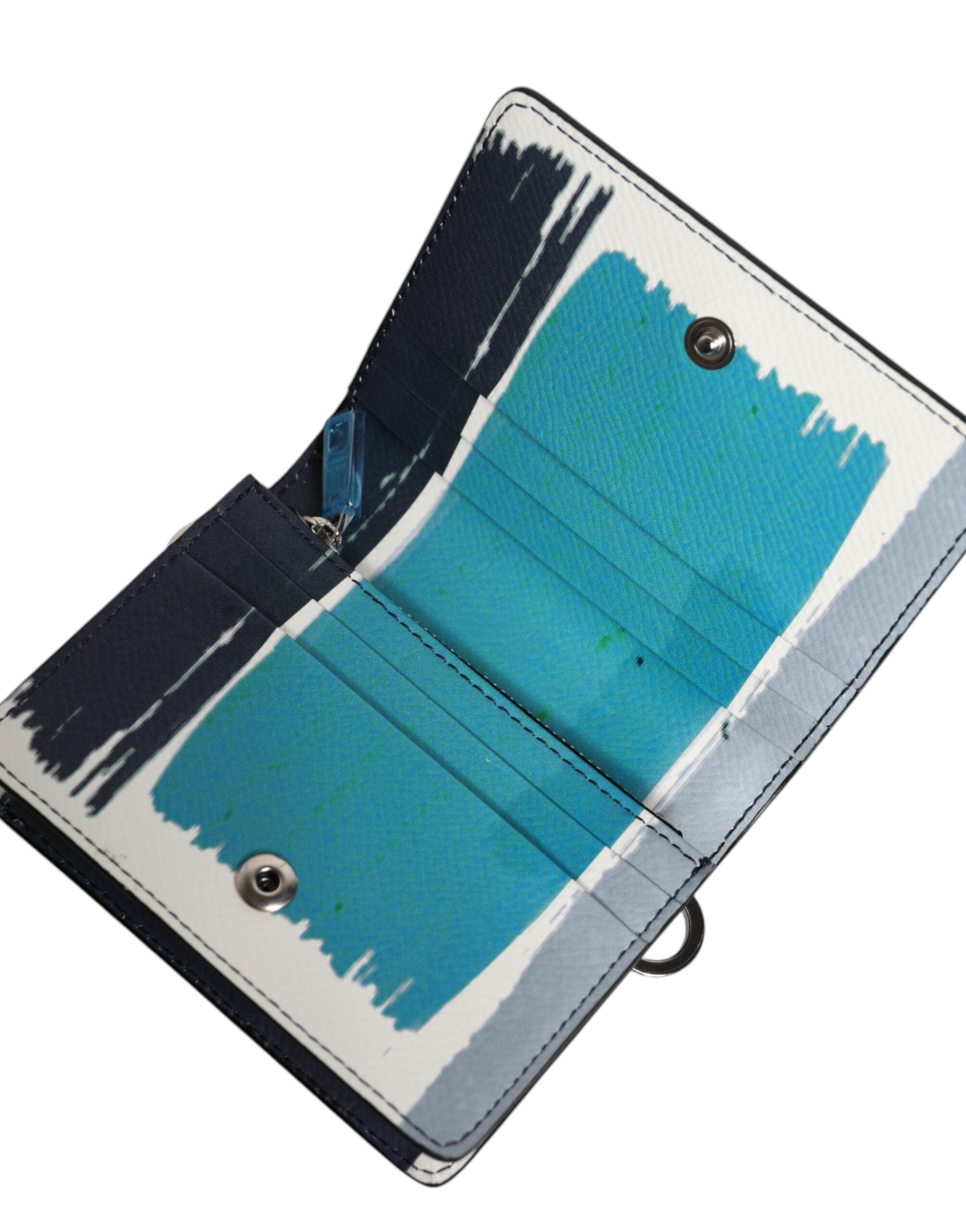 Kožená peněženka s logem DG Bifold s pouzdrem na karty v barvě vícebarevné