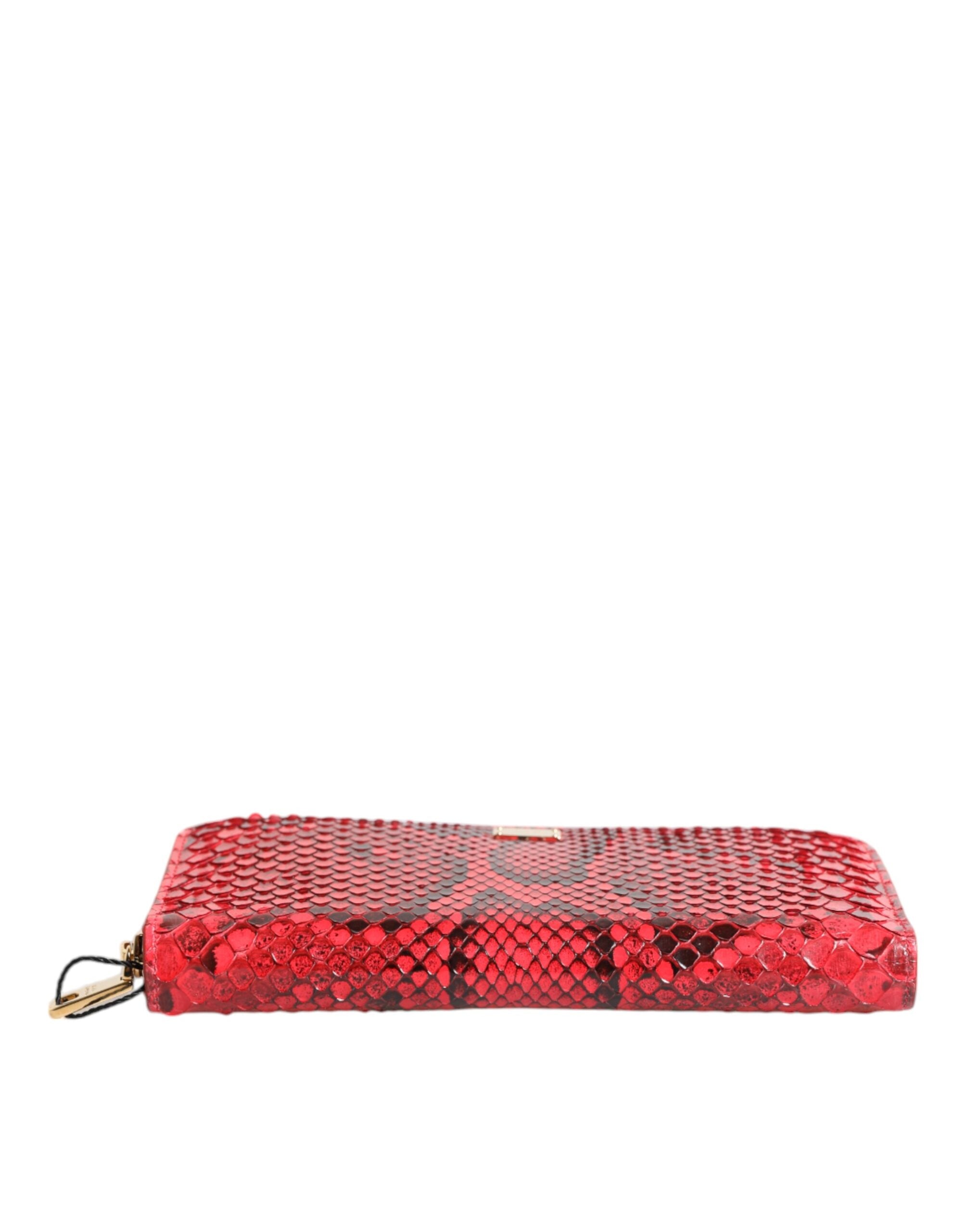 Červená exotická kožená peněženka Continental Clutch s zipem