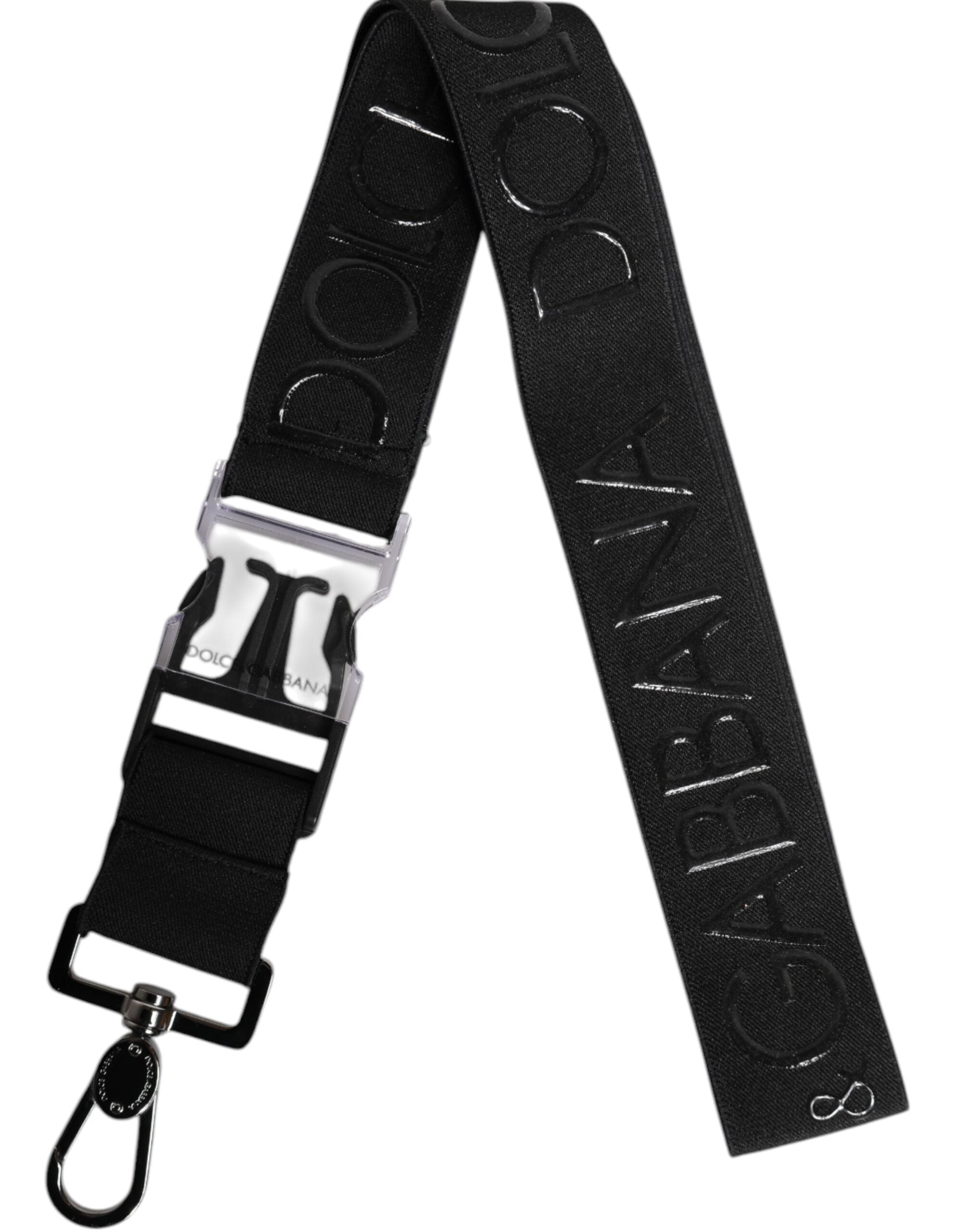 Black Stretch Polyester Rubberised DG Logo Keychain