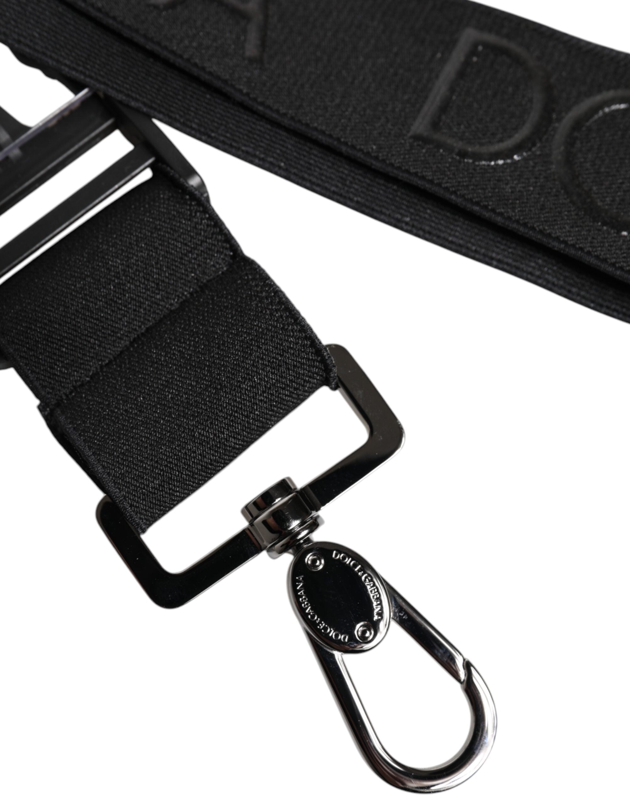 Black Stretch Polyester Rubberised DG Logo Keychain