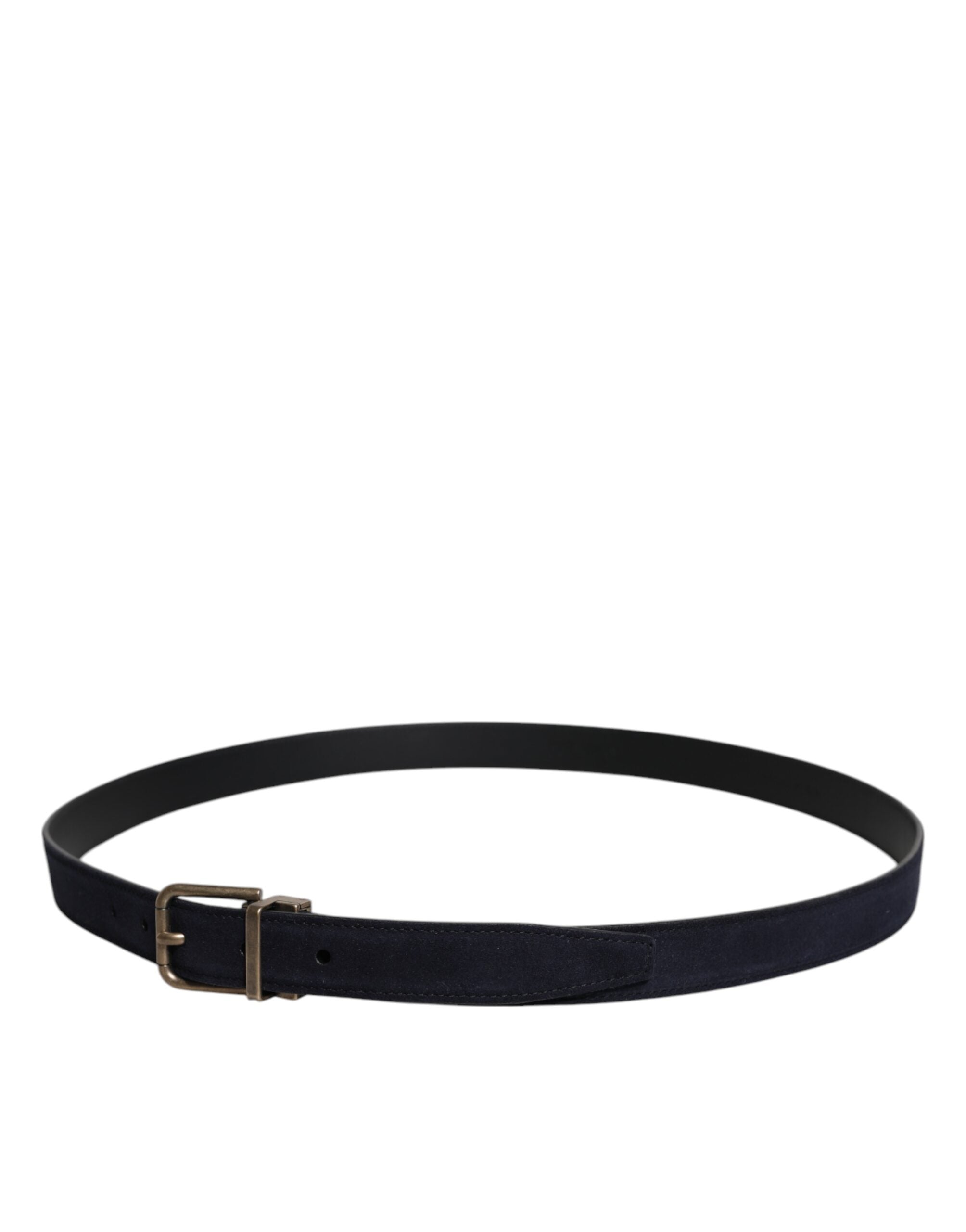 Black Goat Leather Metal Buckle Classic Belt