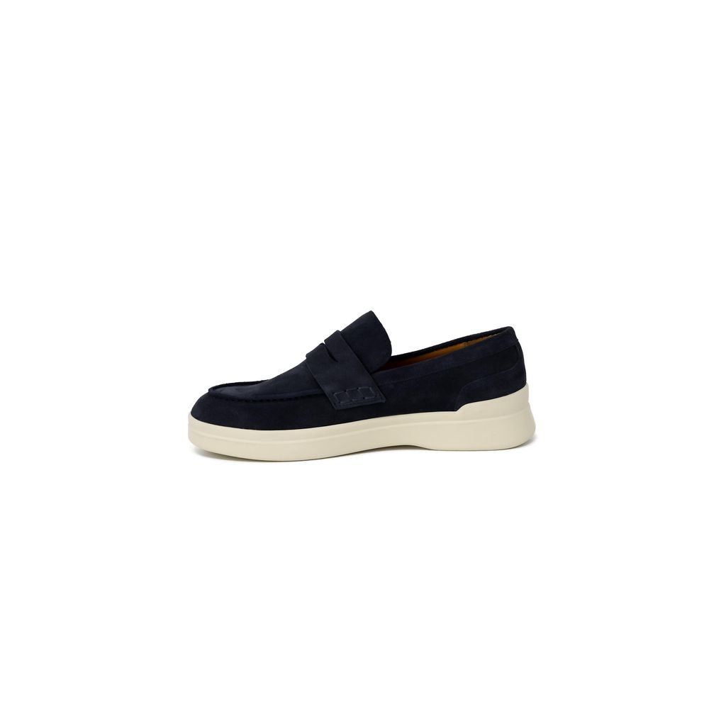 Blue Suede Leather Slip-On Loafers
