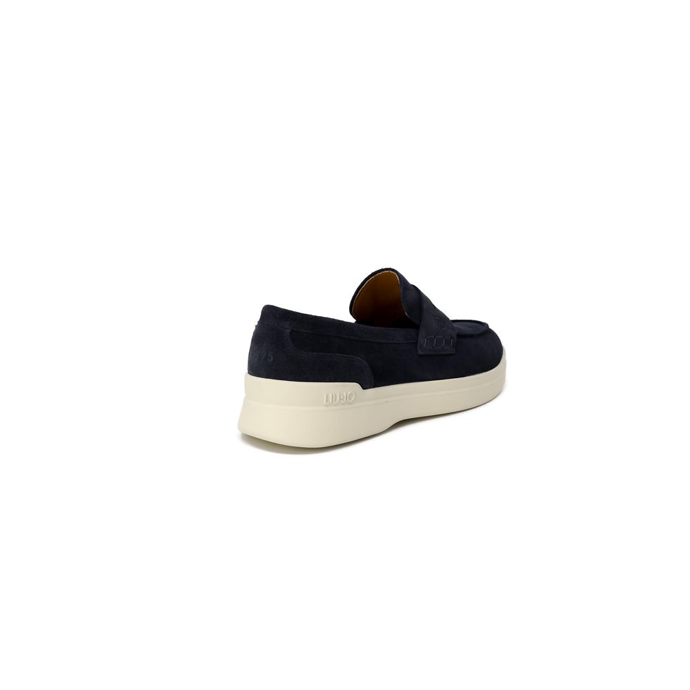 Blue Suede Leather Slip-On Loafers