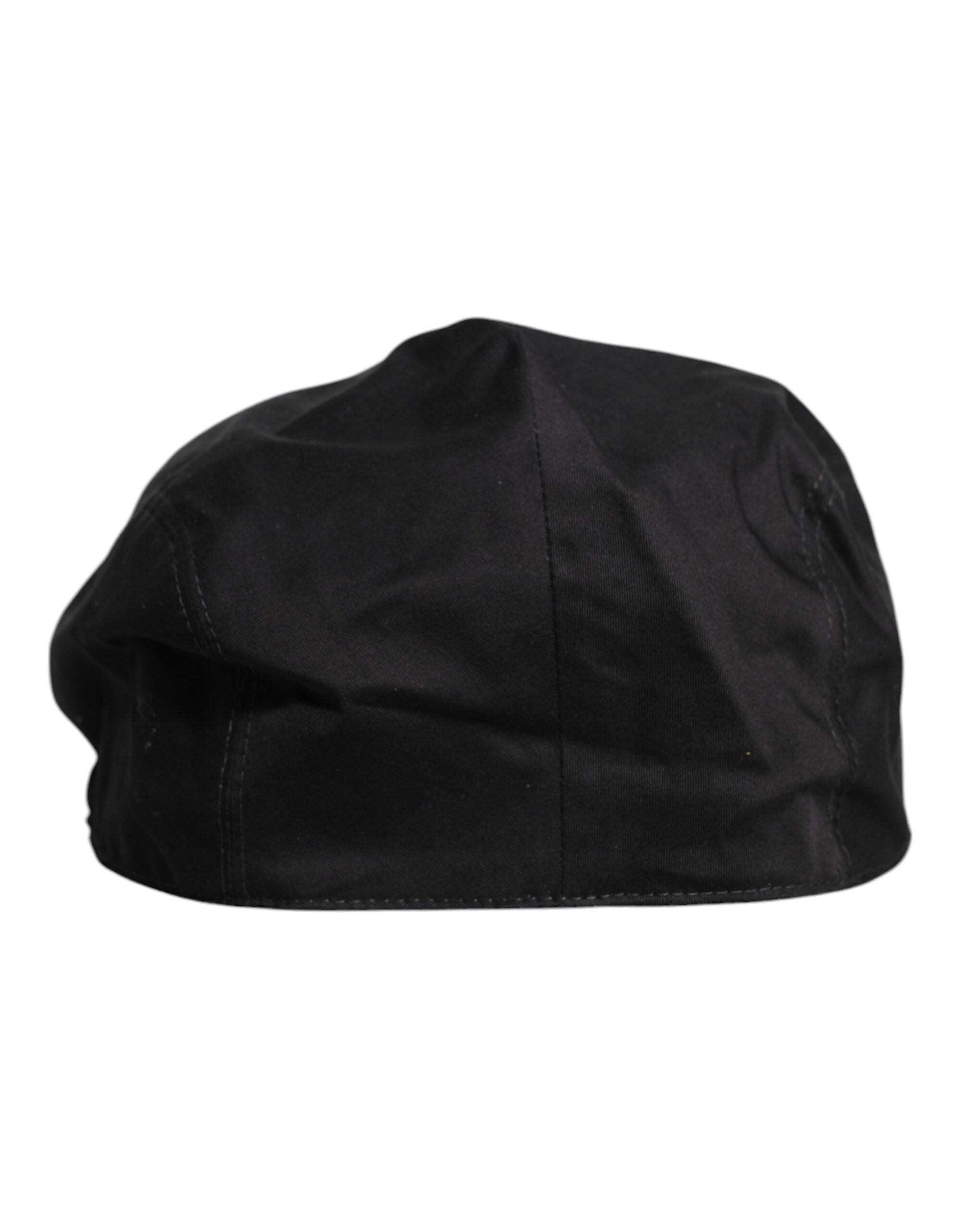 Black Cotton Newsboy Capello Cabbie Hat