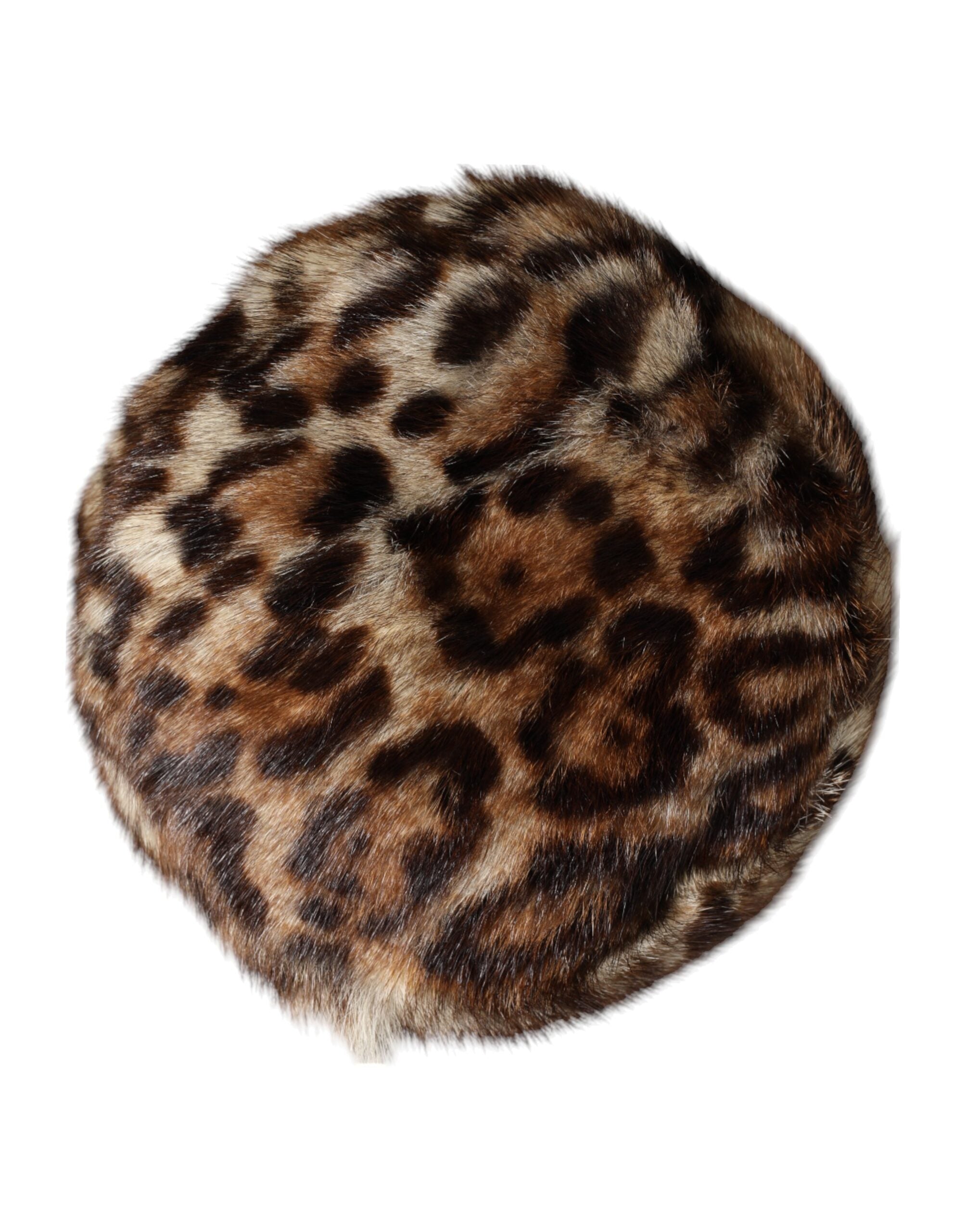 Dámský klobouk s leopardím vzorem a umělou kožešinou v hnědé barvě