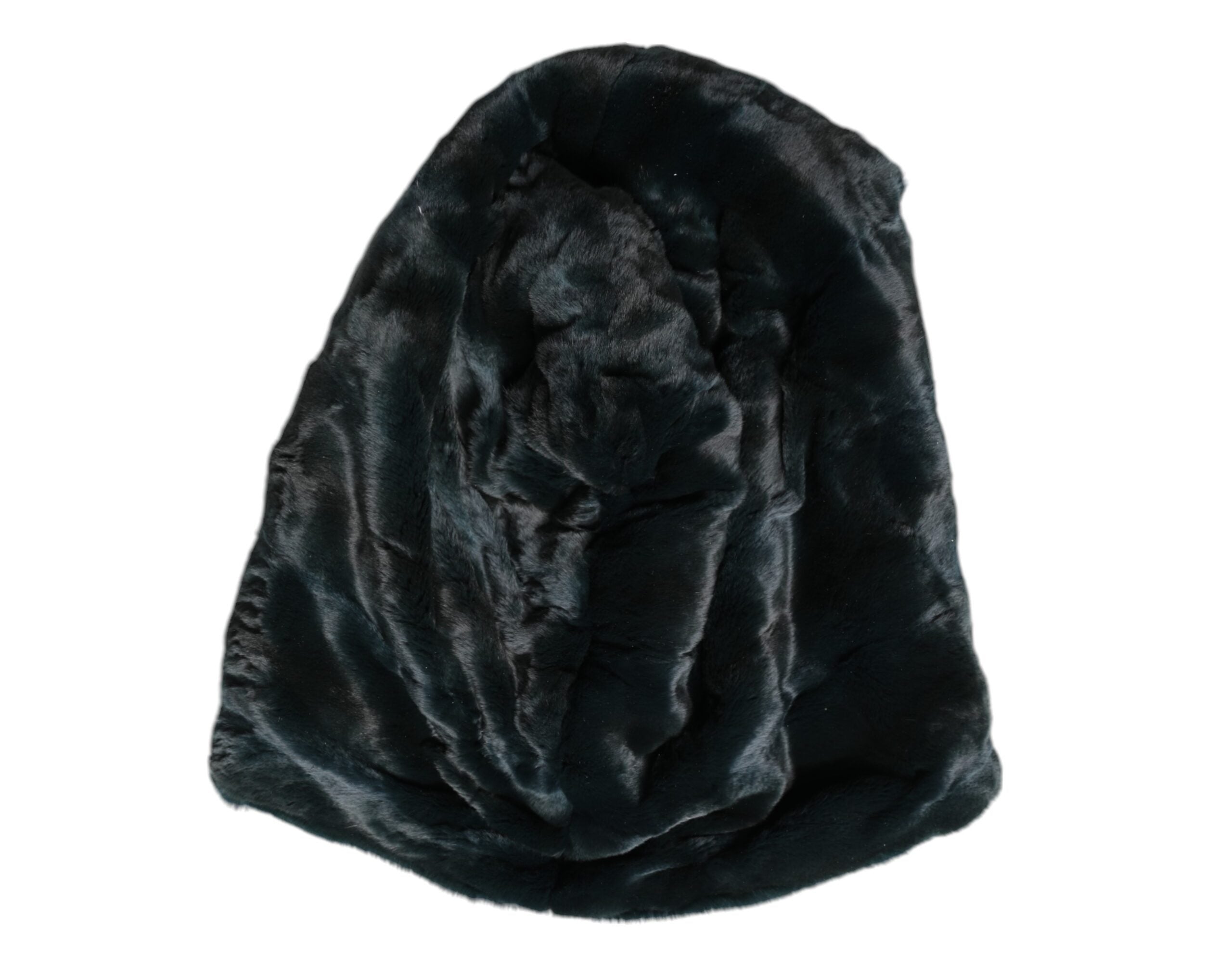 Dámská čepice Beanie s černou lasičí kožešinou