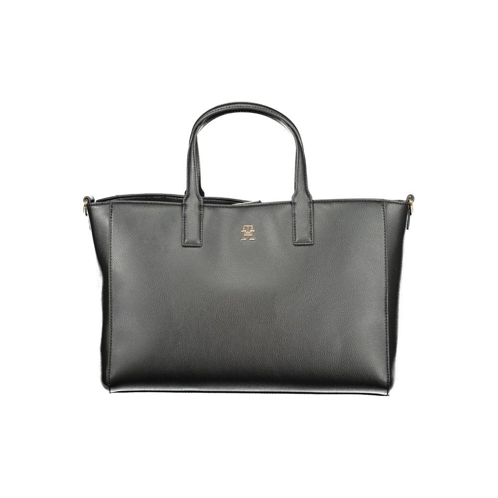 Black Polyester Women Handbag