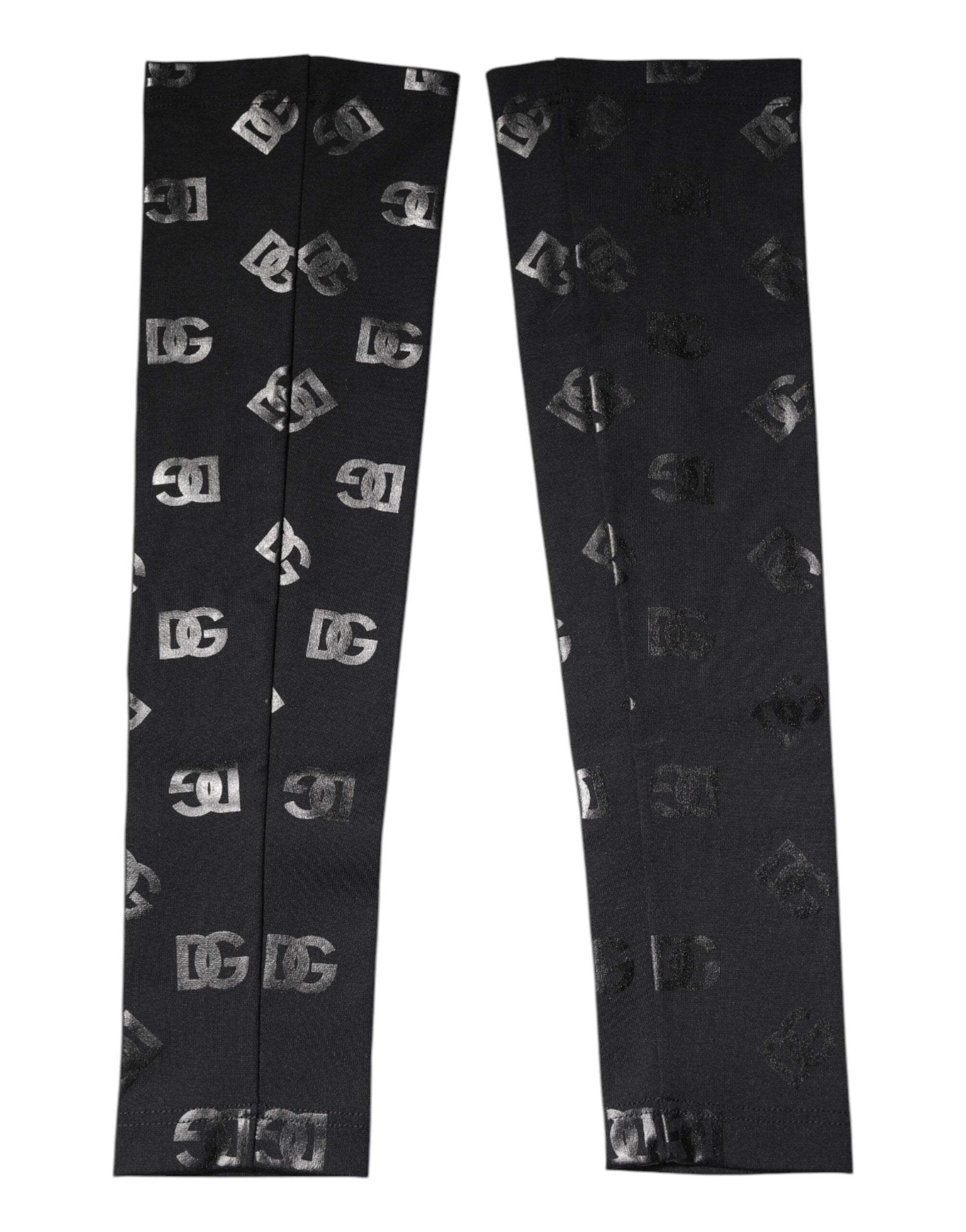 Black DG Logo Monogram Wool Stretch Arm Sleeves