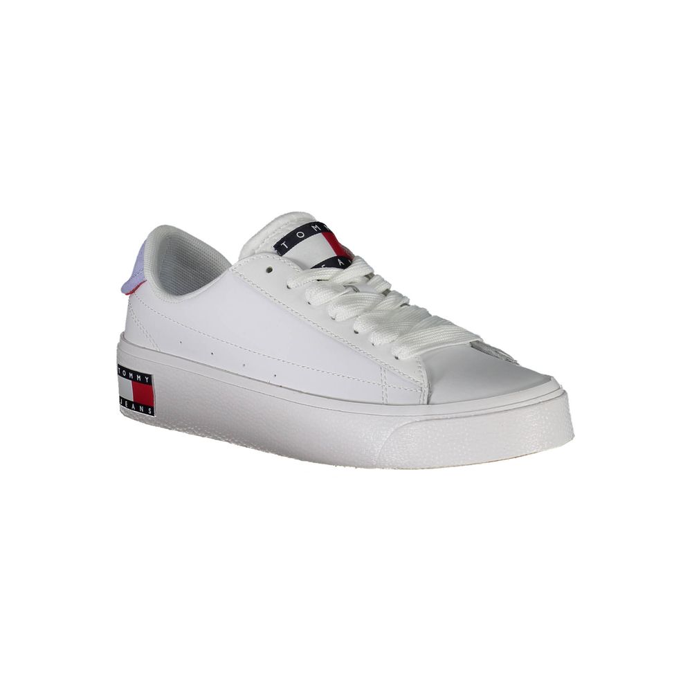 White Polyester Women Sneaker