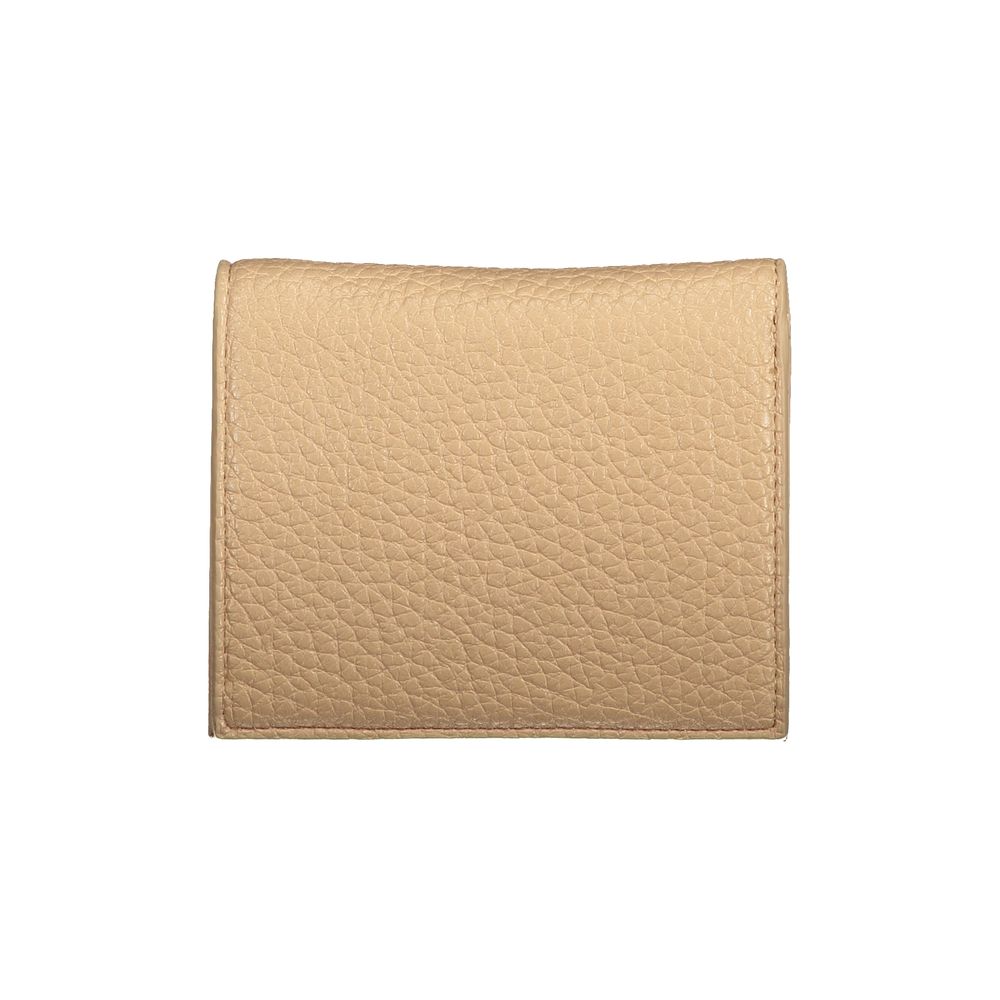 Beige Polyurethane Women Wallet