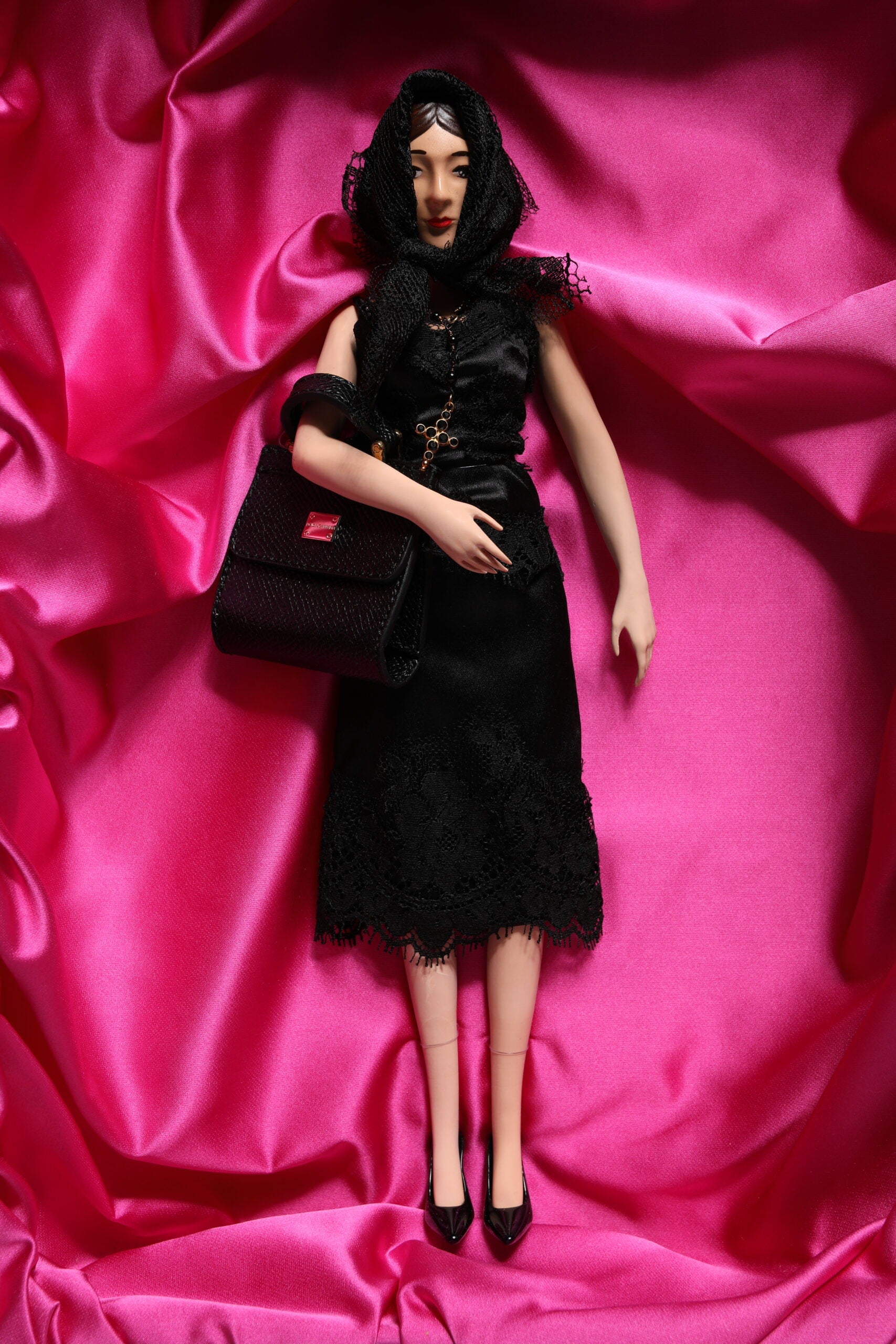 Black Dress Ceramic Porcelain Fashion Leather Sicily Dolls