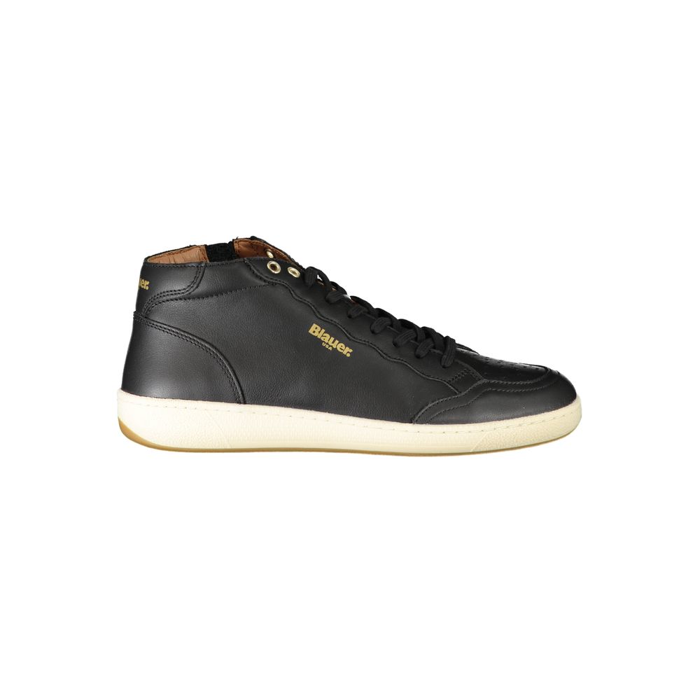 Black Leather Men Sneaker