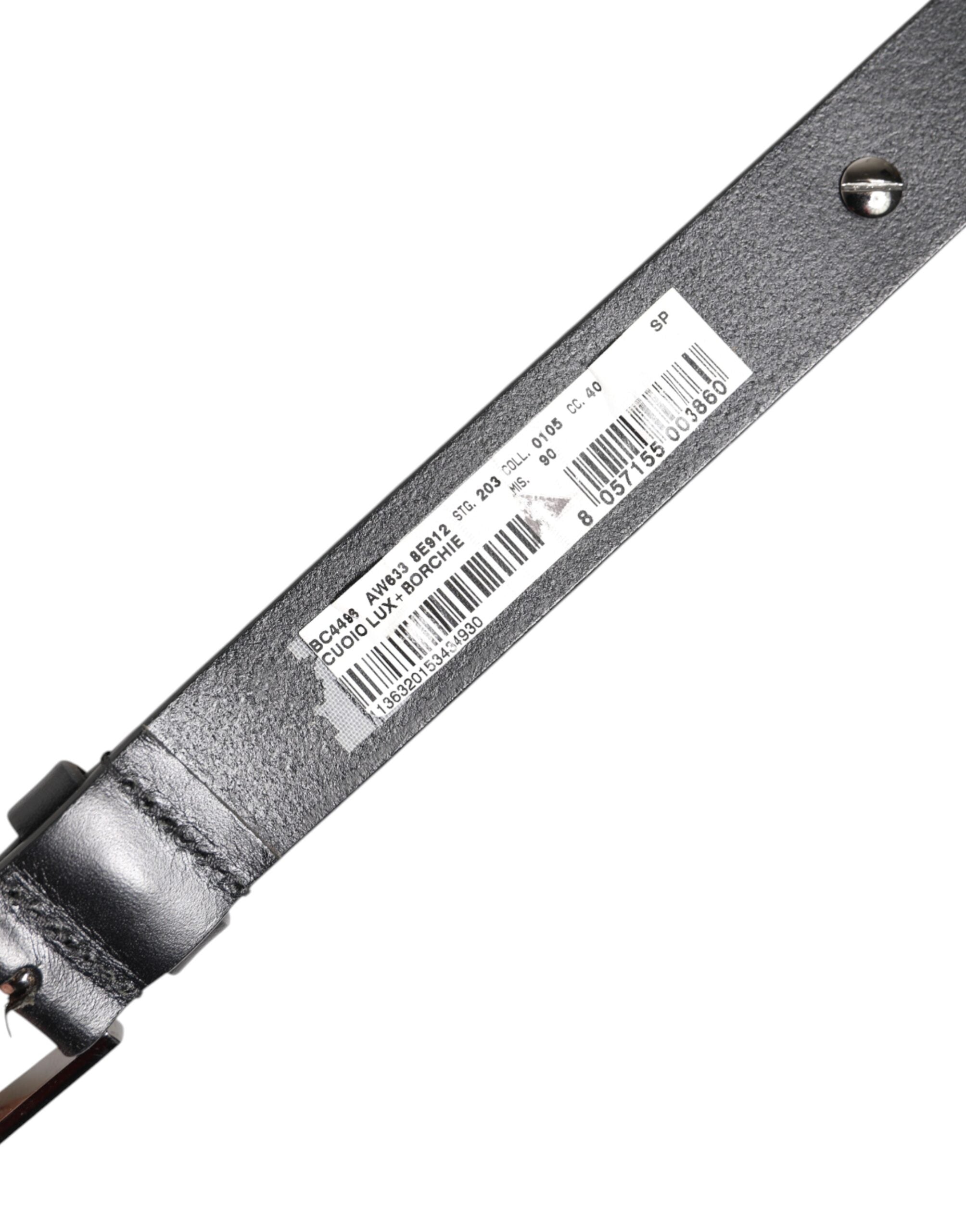 Černý luxusní kožený opasek DG s cvočky a přezkou