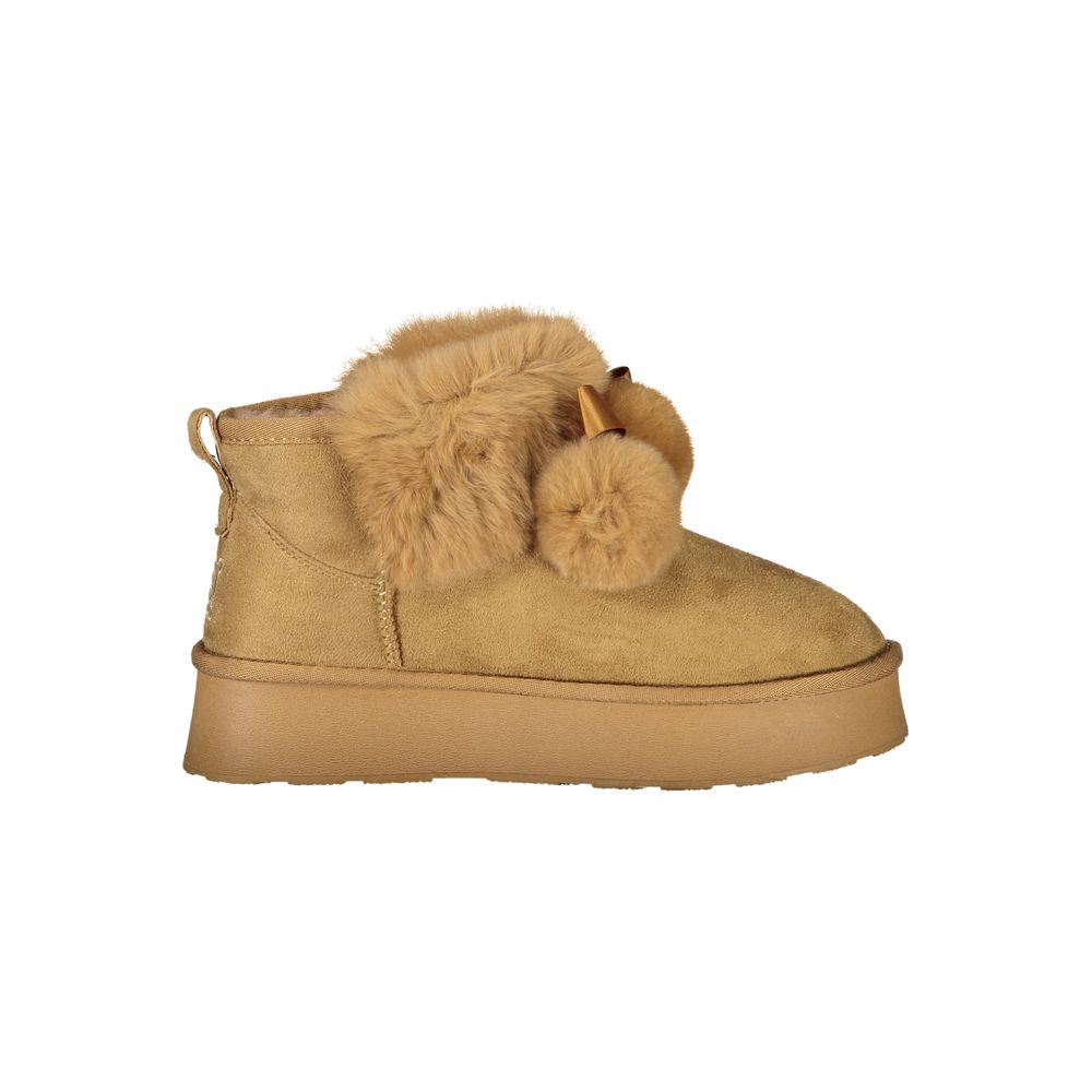 Marrone polyester dámská kotníčková obuv