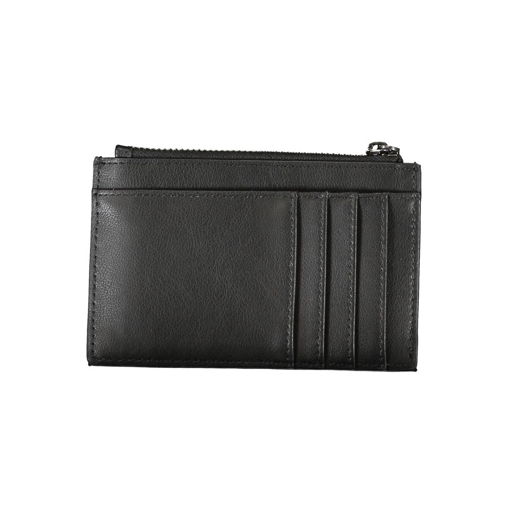 Elegantní černá peněženka na zip s kontrastními detaily