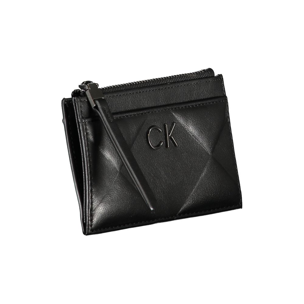Elegantní černá peněženka na zip s kontrastními detaily