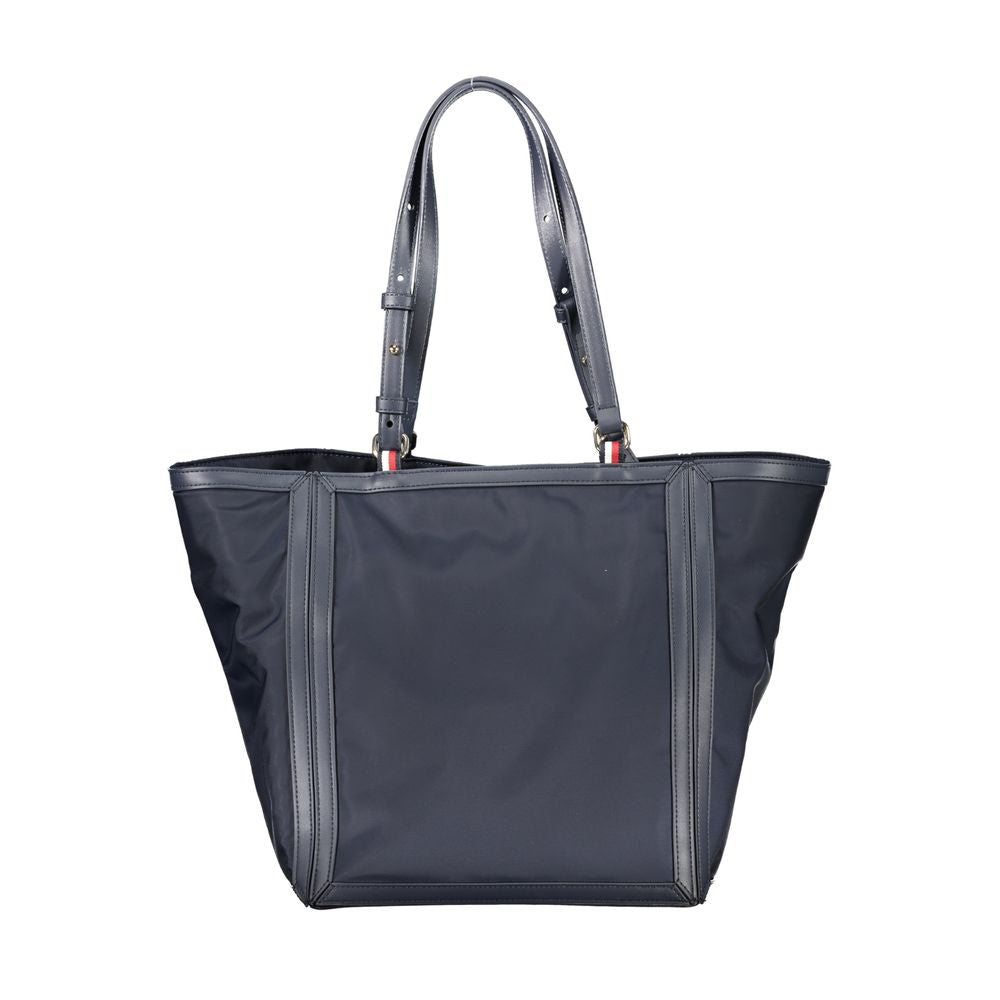 Blue Polyester Women Handbag