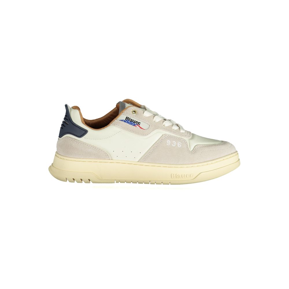 White Polyurethane Men Sneaker
