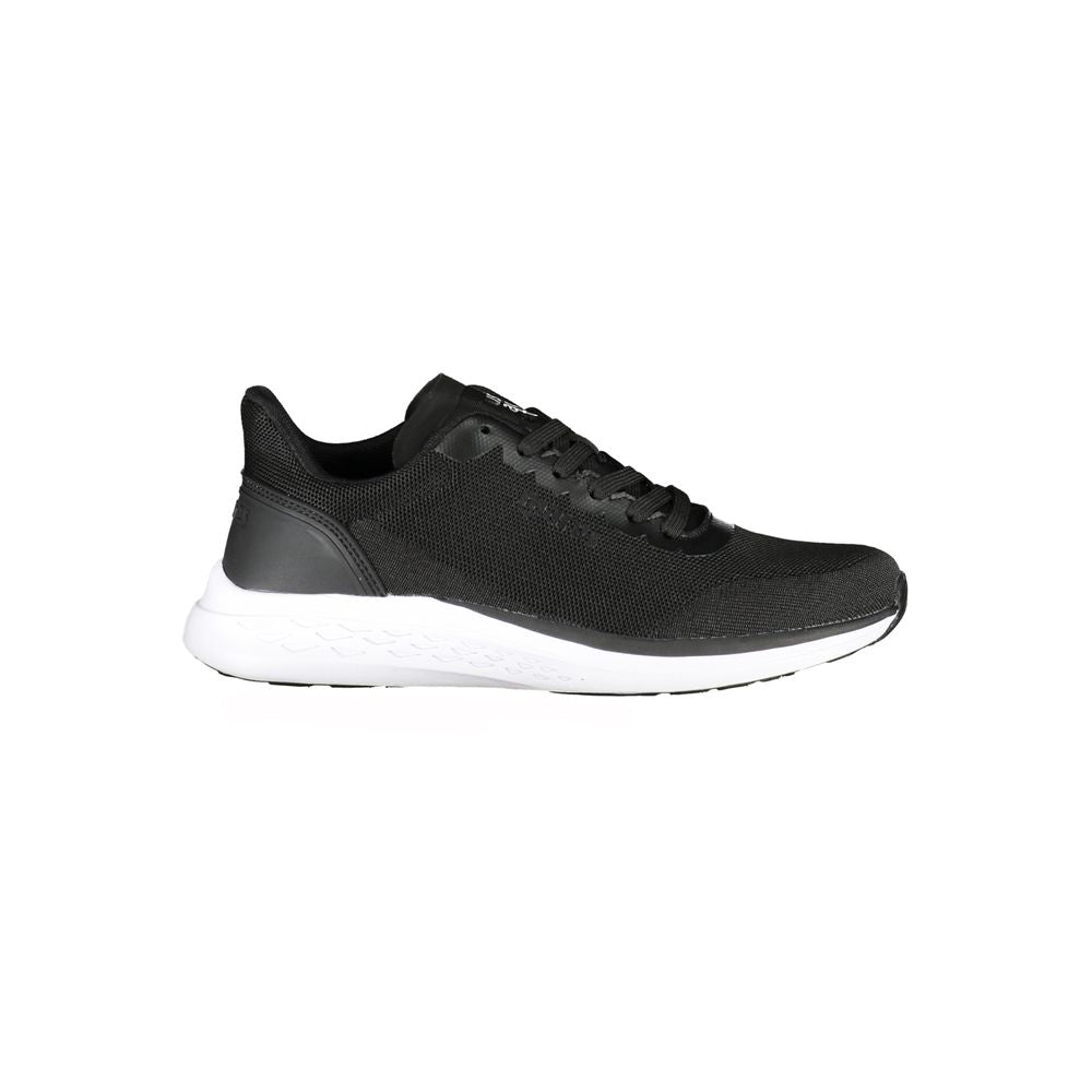 Black Polyester Men Sneaker