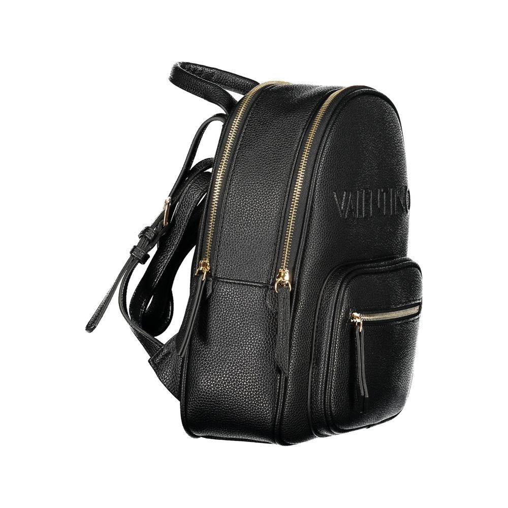 Black Polyurethane Women Backpack