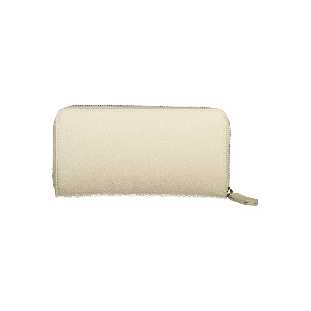 Beige Polyurethane Women Wallet