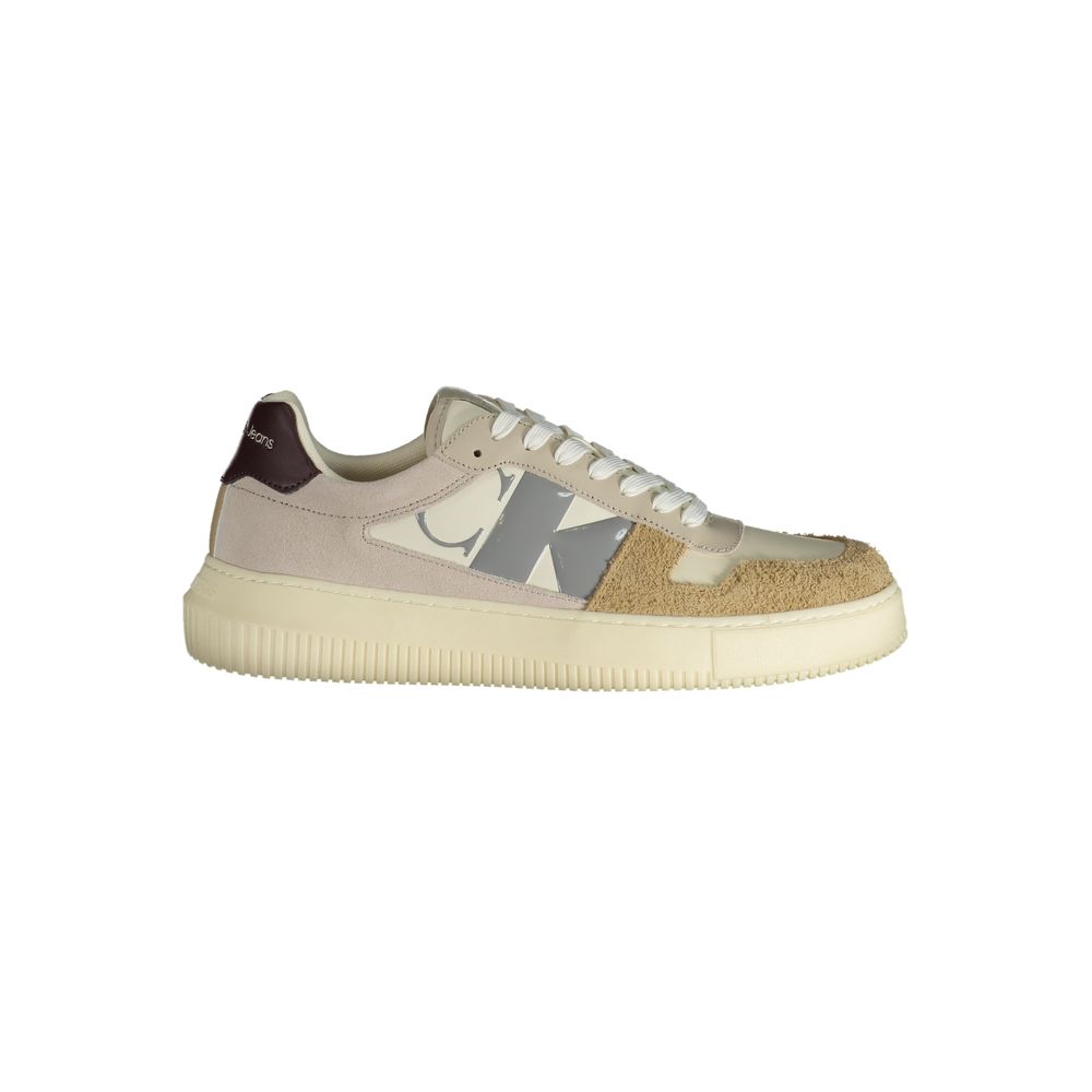 Beige Polyurethane Men Sneaker