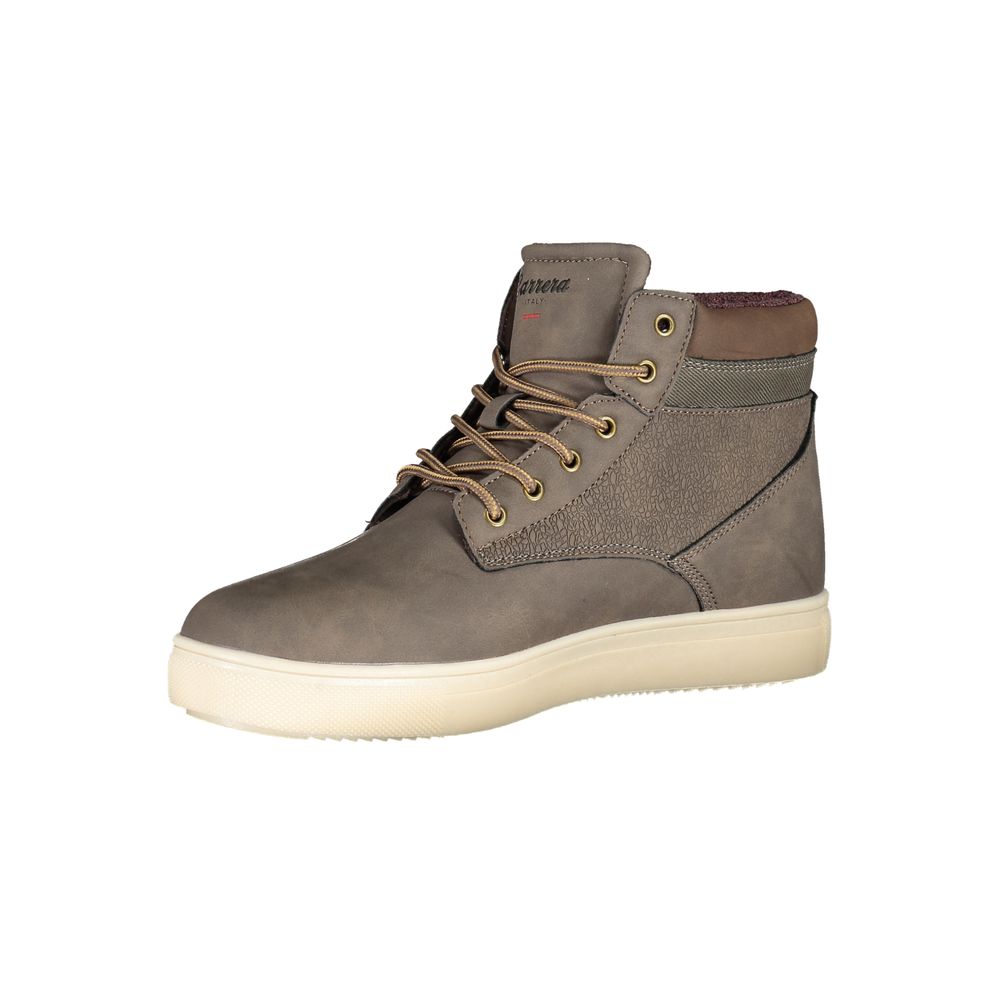Brown Polyester Men Boot