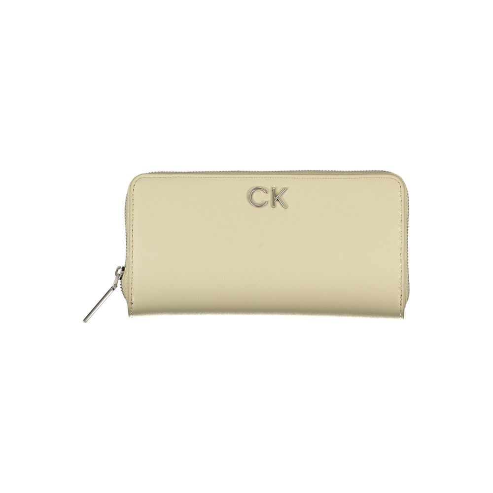 Beige Polyurethane Women Wallet