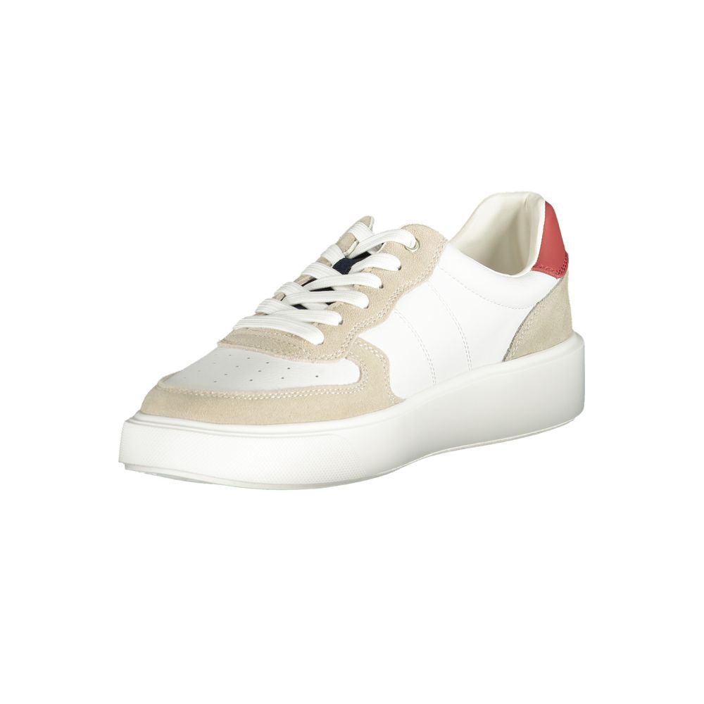 White Polyurethane Men Sneaker