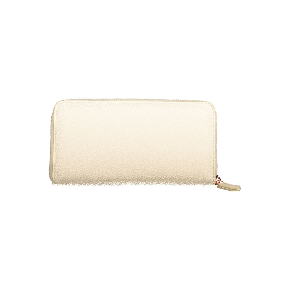 Beige Polyurethane Women Wallet