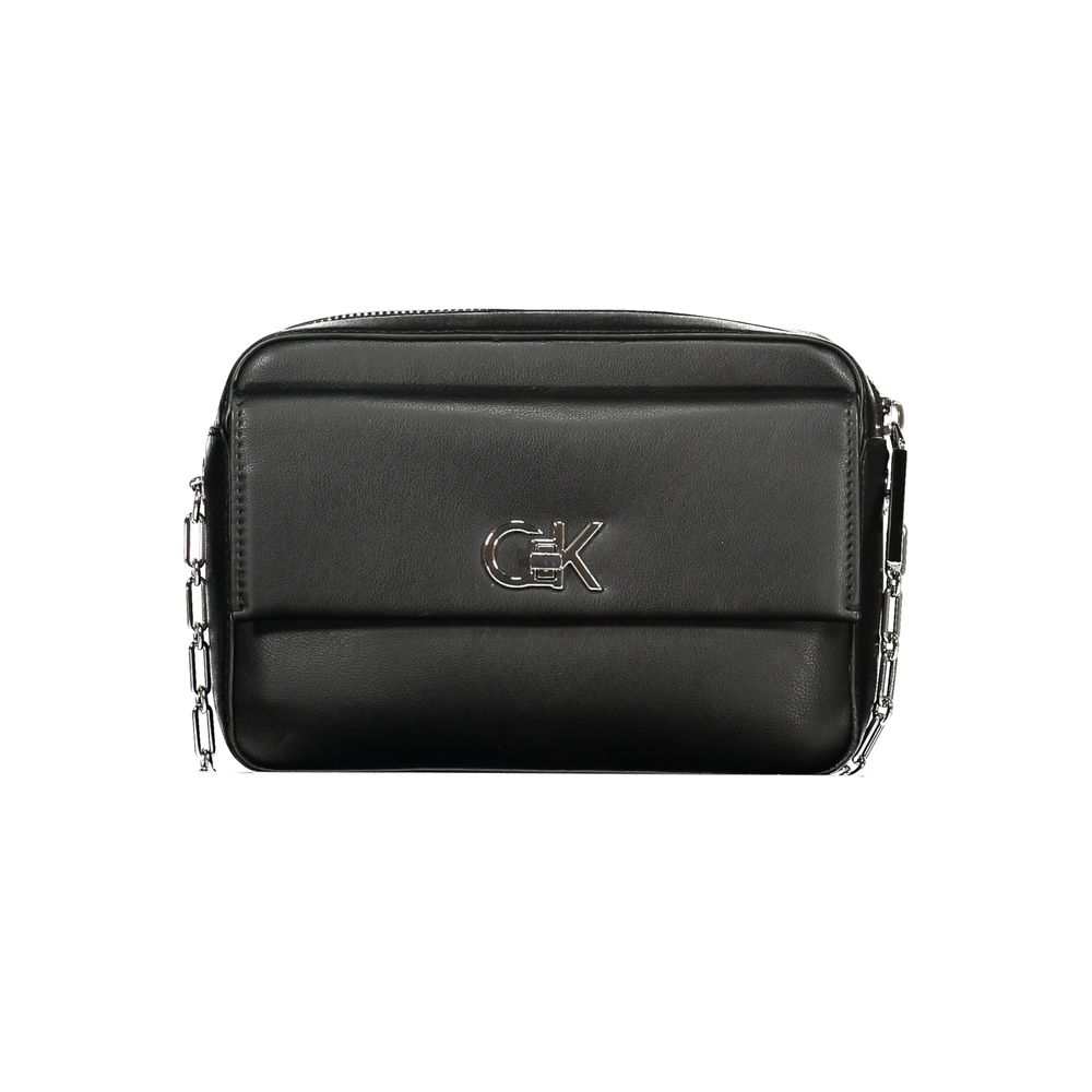 Black Polyester Women Handbag